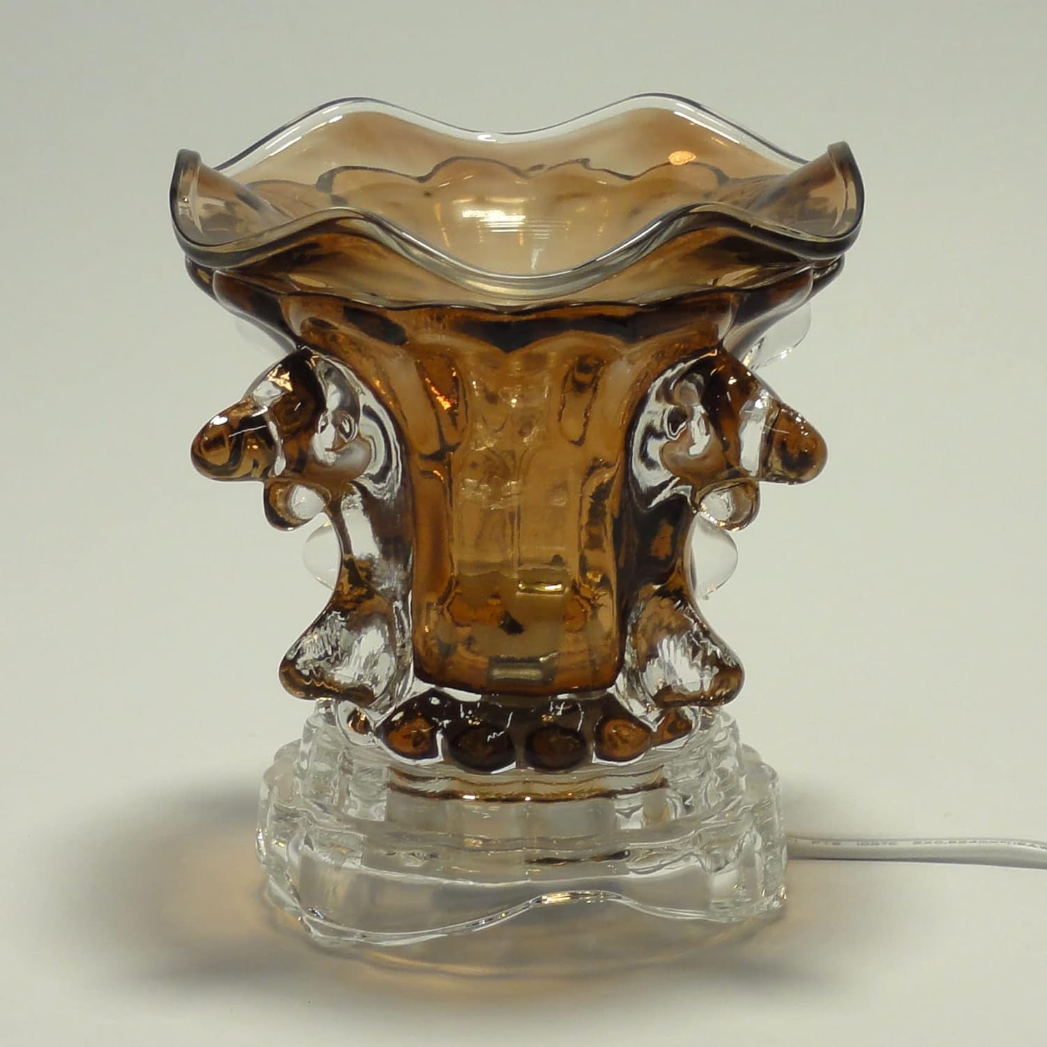 Dolphin Fountain Clear Glass Electric Fragrance Lamp Oil