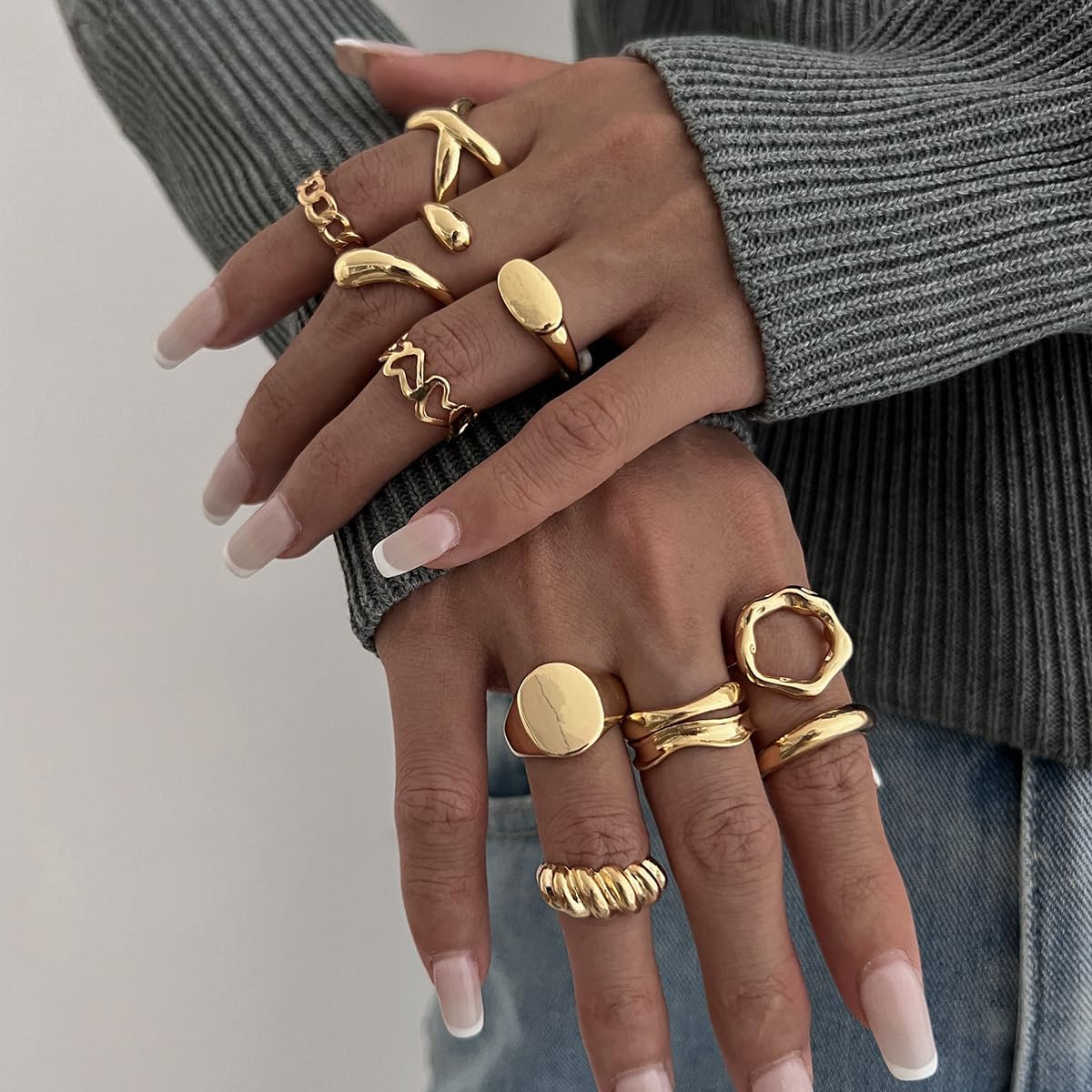 Knuckle Ring Set for Women, Boho Stacking Rings, Adjustable Stackable Jewelry with Modern Design
