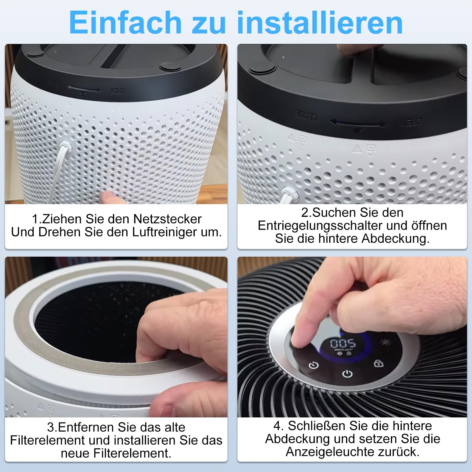 Core 400S Filtro de repuesto para purificador de aire Levoit Core 400S, filtro 3 en 1 True HEPA, filtro de carbón activo de alta eficiencia y prefiltro, limpia hasta un 99,97% de polvo, polen