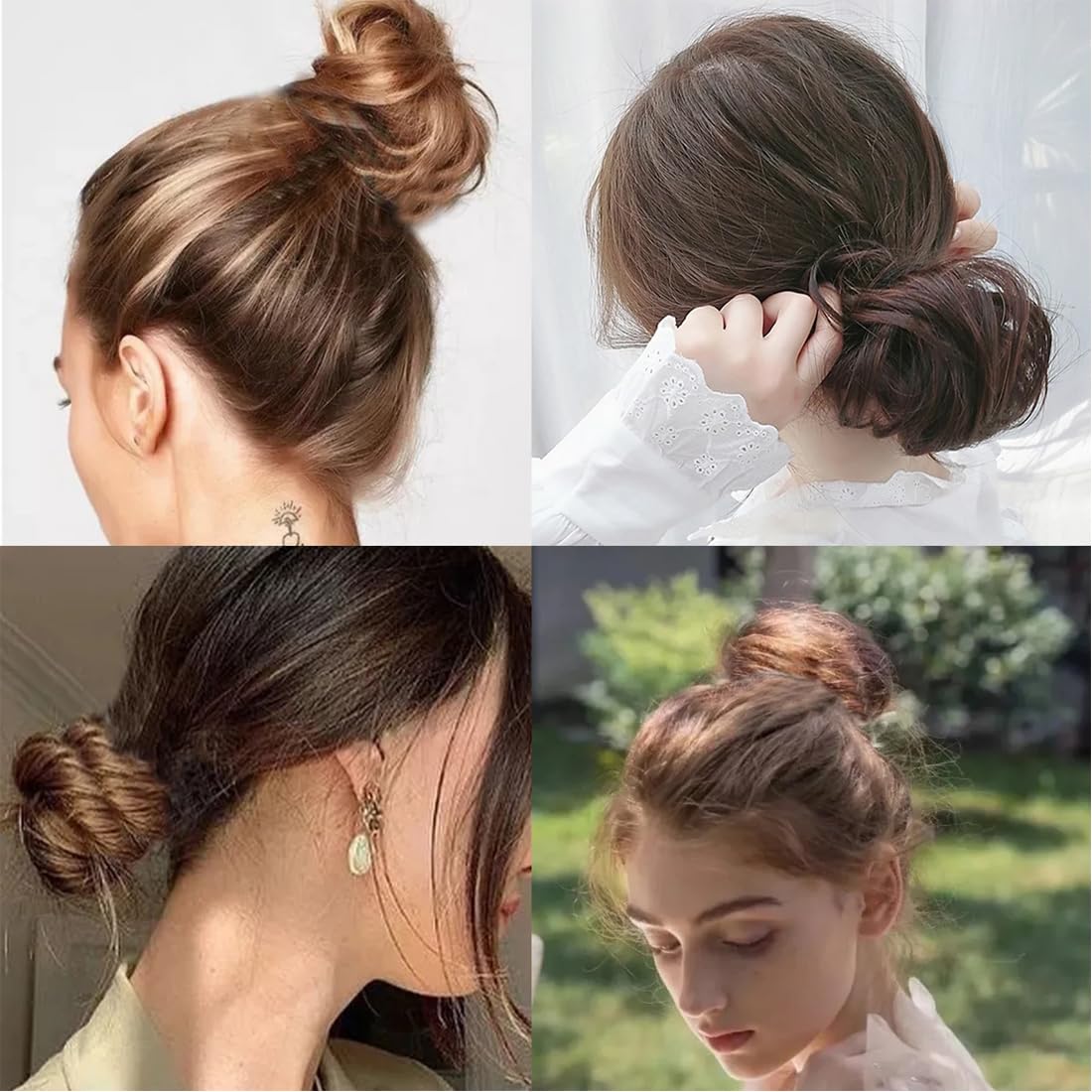 2 x kok do pączka koka łatwe do włosów akcesoria do włosów pączki koka 2 kolory dziewczyny kobiety moda do stylizacji włosów klips do stylizacji włosów DIY narzędzie do robienia bułek Twist Hair