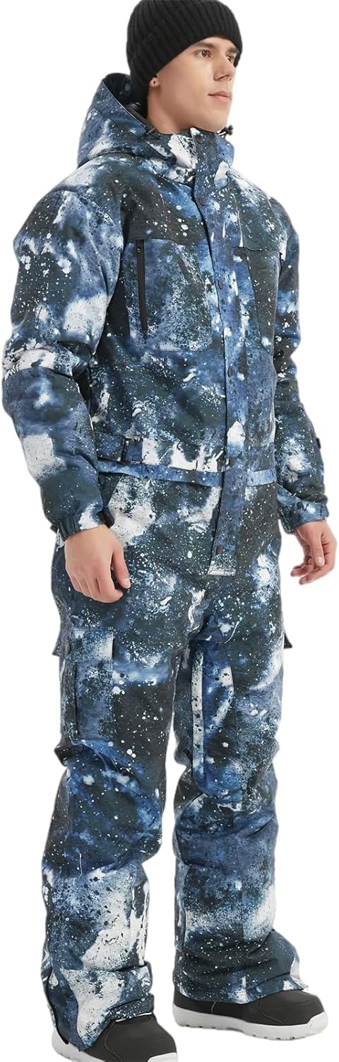 BGX Mens Waterproof One Pieces Snowsuits Winter Ski Suits Snowboard Jumpsuits Jacket for Skiing Outdoor Sports with Hooded - Image 2