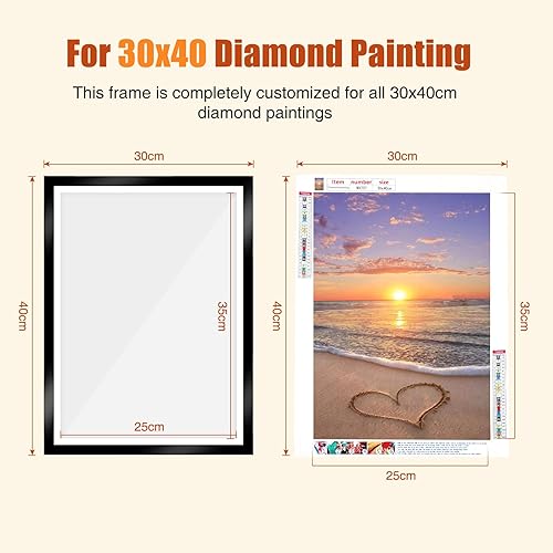 Miniatura 9 de GHHKUD Paquete de 2 marcos de pintura de diamante, marcos para lienzo de pintura de diamante de 11.8 x 11.8 in, marco de arte magnético de diamante