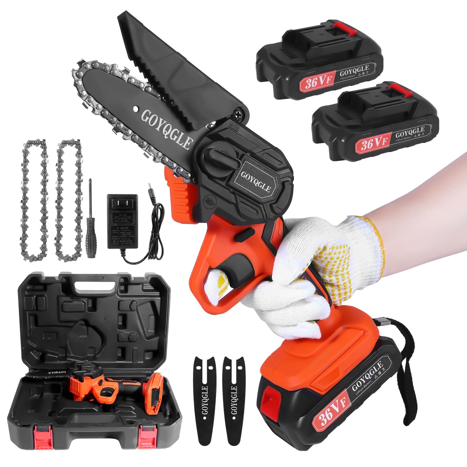 GOYQGLE Mini Chainsaw Cordless, Battery 