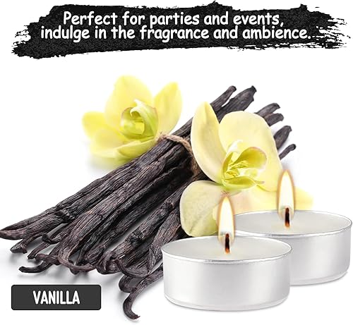 Miniatura 4 de Mini velas blancas perfumadas a granel 100, velas votivas para el hogar, fragancia de vainilla para el hogar, cena, vacaciones, boda, fiesta, 4 horas