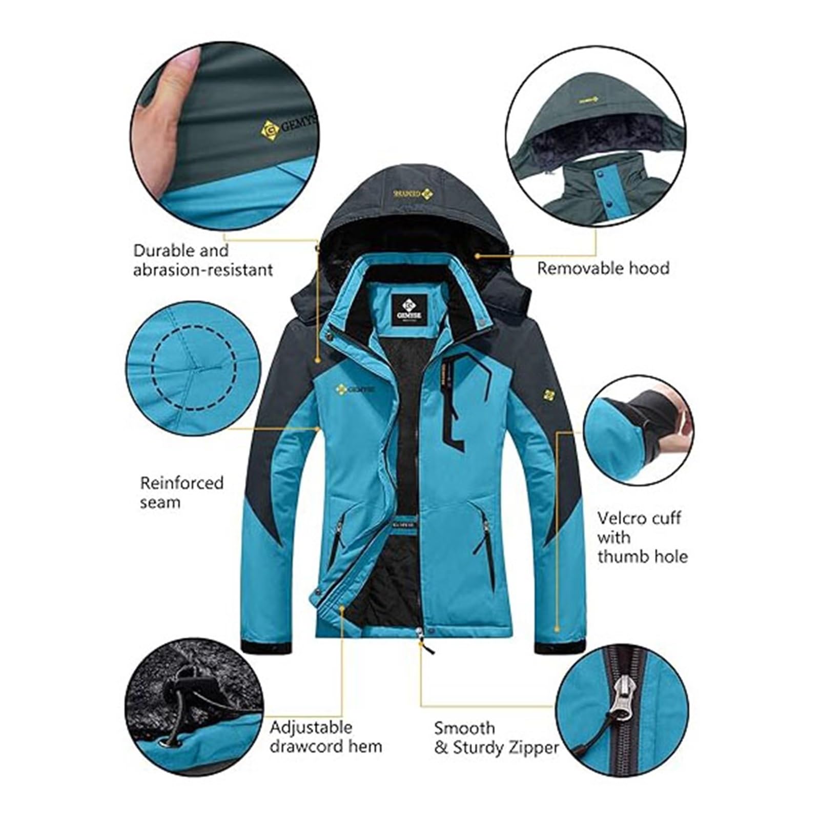 Dwuczęściowy Męski Komplet Narciarski, Modny Zimowy Ciepły Outdoorowy Z Kapturem Wiatroszczelny Komplet Snowboardowy Dla Mężczyzn, Snowboard Outdoor Wodoodporny Wiatroszczelny Innych