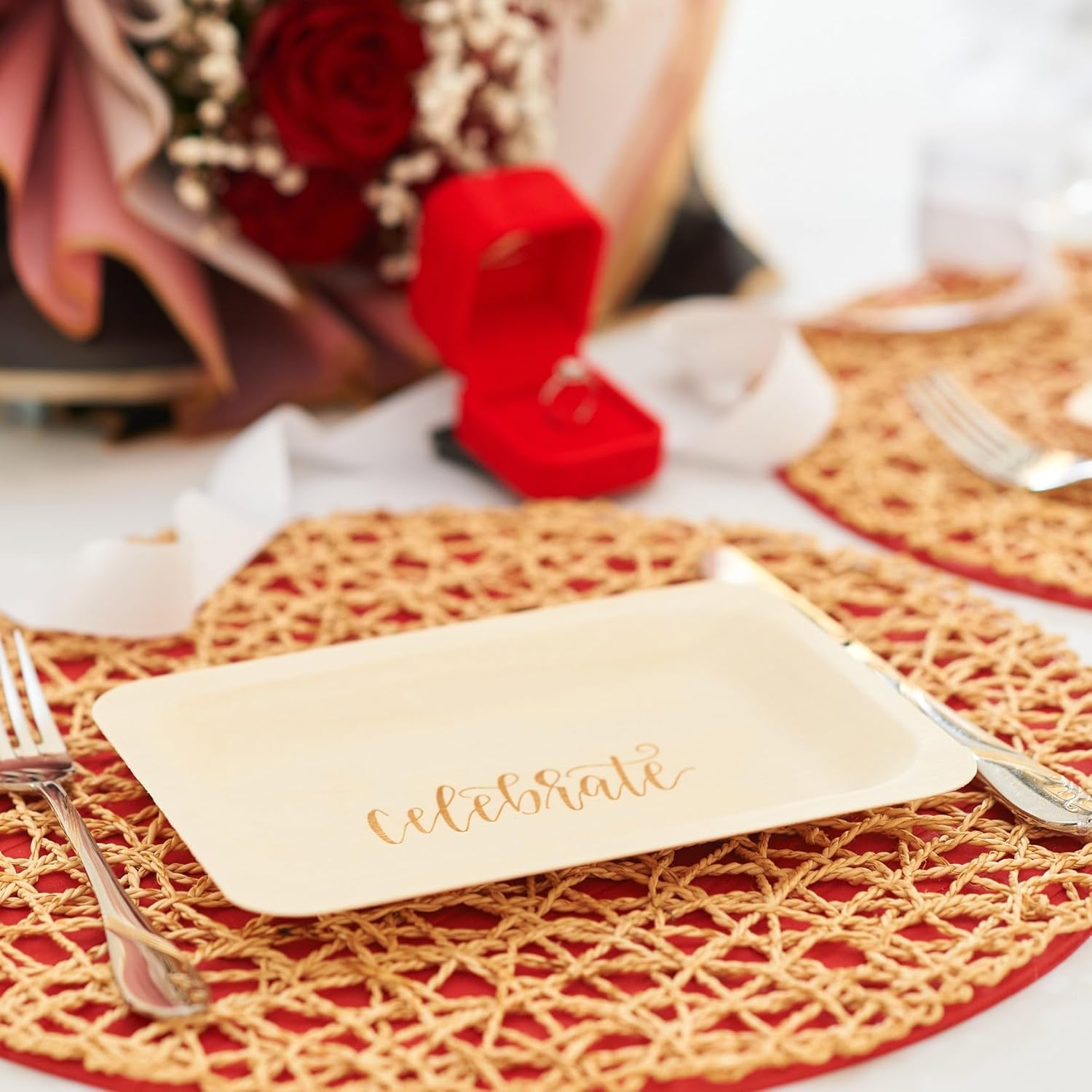 Celebrate Disposable Party Plates – Rustic, Compostable Alternative to Plastic Plates for Birthday Parties, Catering and Special Events (Salad/Dessert, 50-Pack)