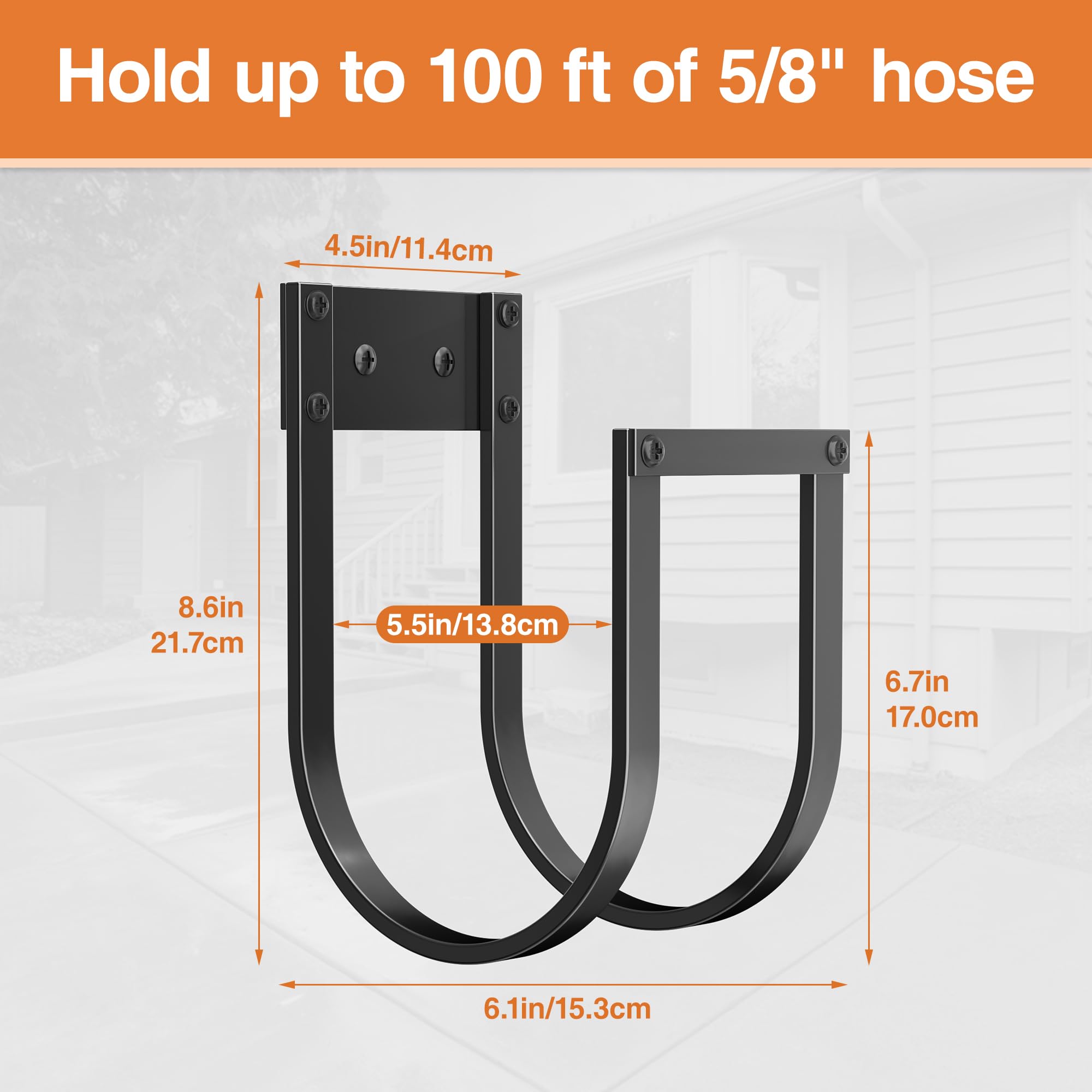 pickpiff Pantaloni da giardino Holder Wall Mount – Metal Water Hose Hanger for Outside, gancio durevole per giardino, garage o cortile (2 confezioni)