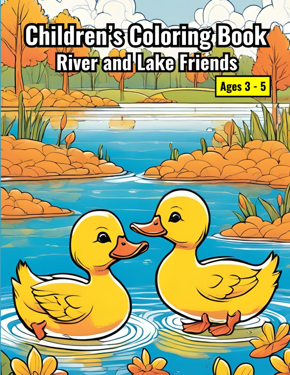 Children's Coloring Book: River and Lakes Friends: Your Child Will Enjoy Meeting Cute and Cuddly Fish, Birds and Animals That Live In and Near Rivers and Lakes.