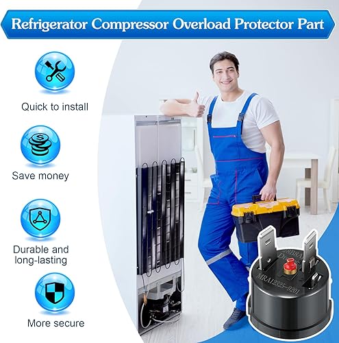Miniatura 7 de Dreyoo Protector de sobrecarga para compresor de refrigerador, 2 piezas, compatible con 6750CL0001D/LG y Kenmore Refrigeradores Compresor Termistor