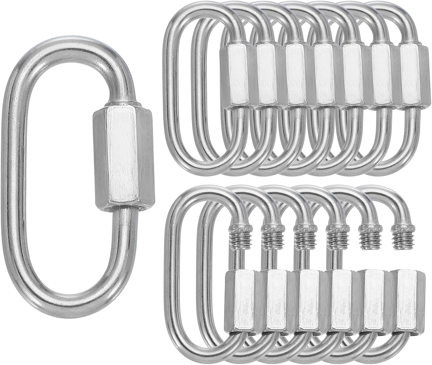 PATIKIL M4 Quick Link Chain Connector, 15 Pcs 3/16" 304