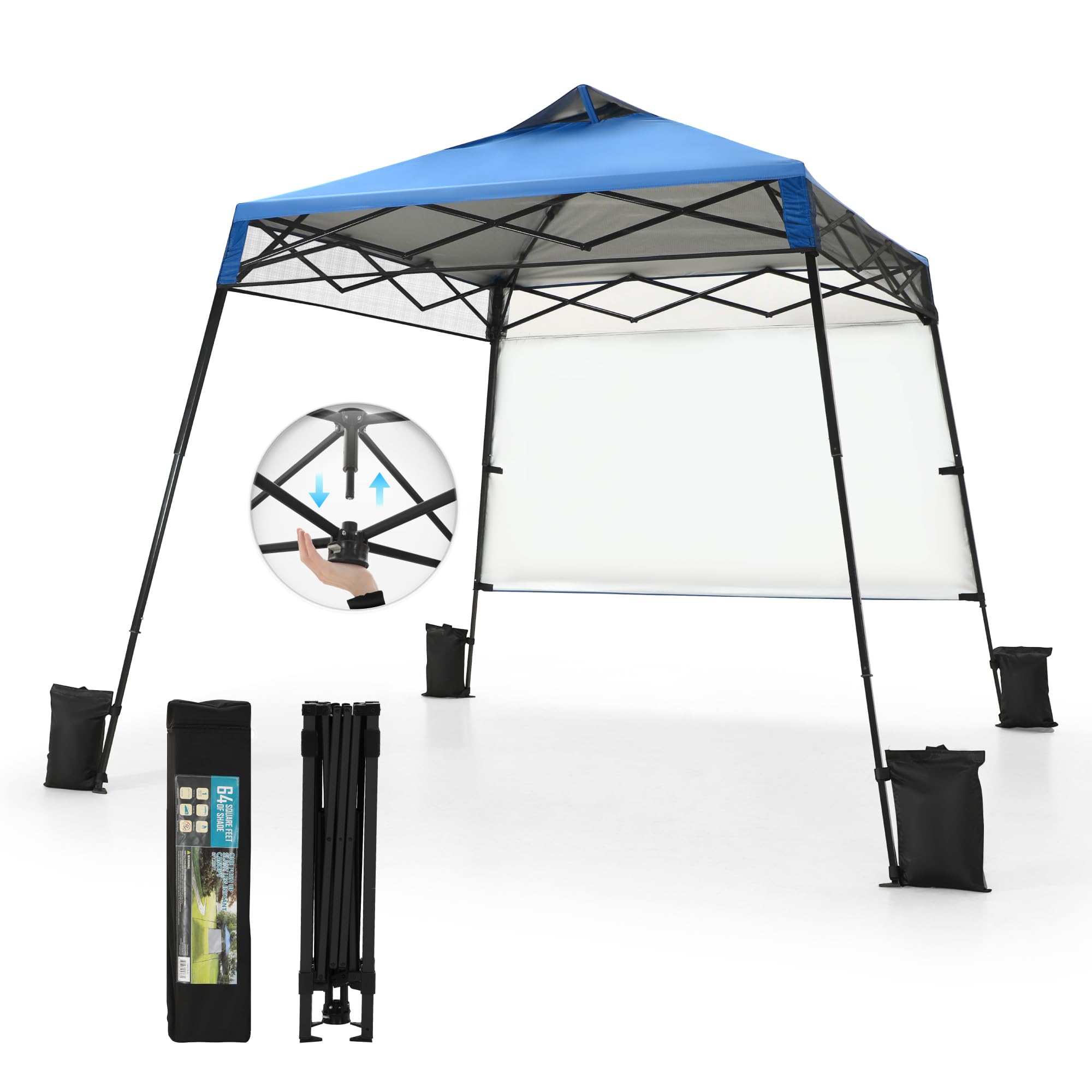 PHI VILLA 8x8 Pop Up Canopy Tent, Slant Leg