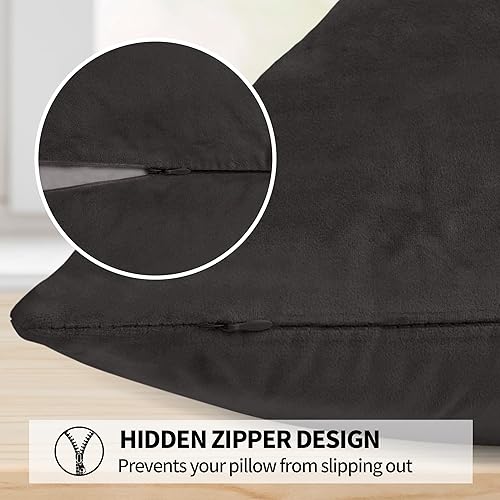 Miniatura 10 de NEXCOVER Fundas de almohada de terciopelo, paquete de 4 fundas de almohada, 16 x 16 pulgadas, funda de almohada cuadrada decorativa, funda de cojín