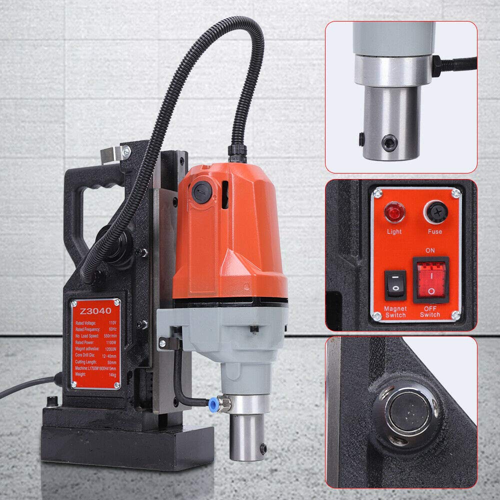 Trapano magnetico professionale, trapano magnetico MD40, trapano a nucleo, 40 mm, colonna di perforazione da 40 mm