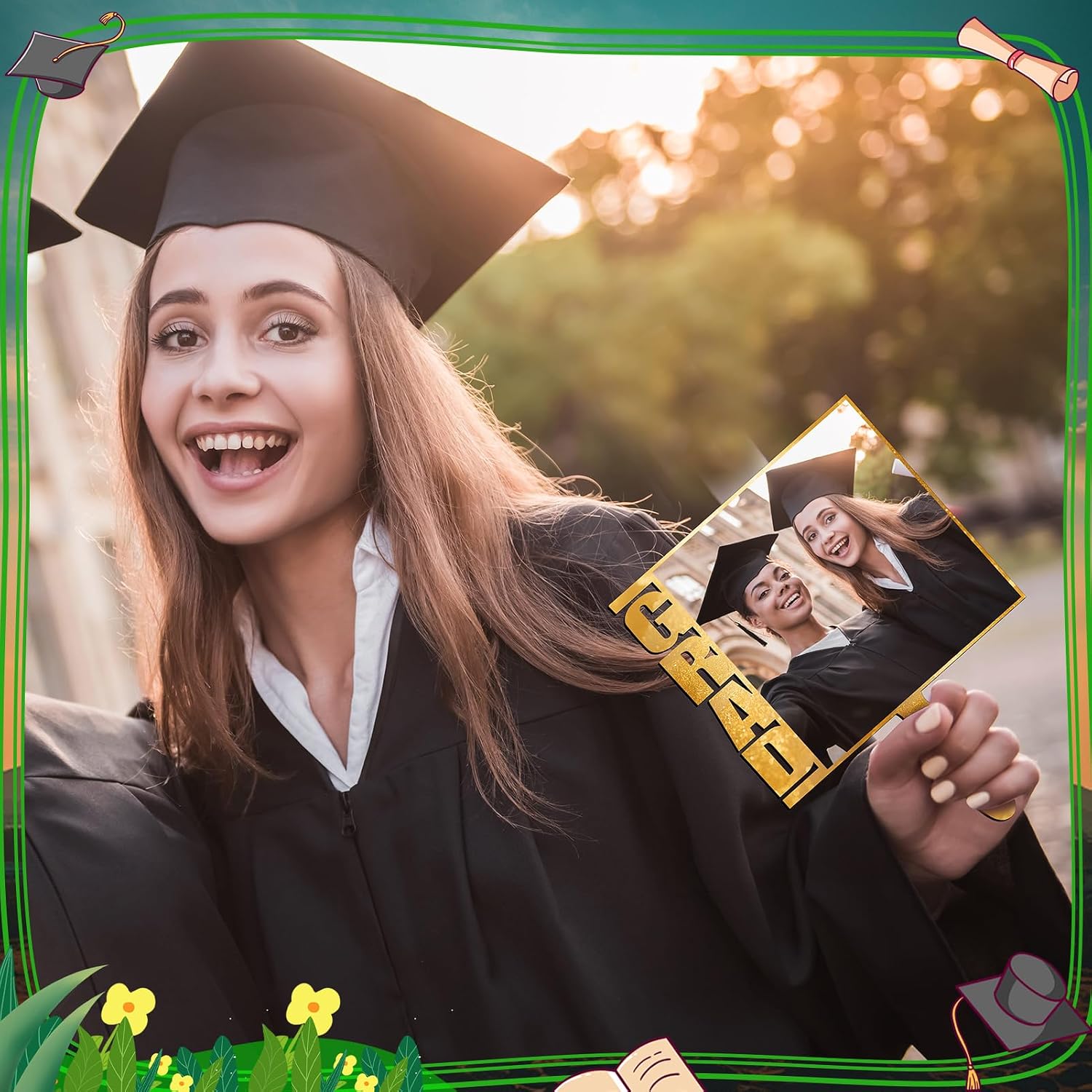 10 Pcs Sublimation Graduation Fans Blank, 7.9 x 5.9 Inches | Sublimation DIY Hand Paddle Fan, Heat Press, Class of 2026 Graduation Party Gifts