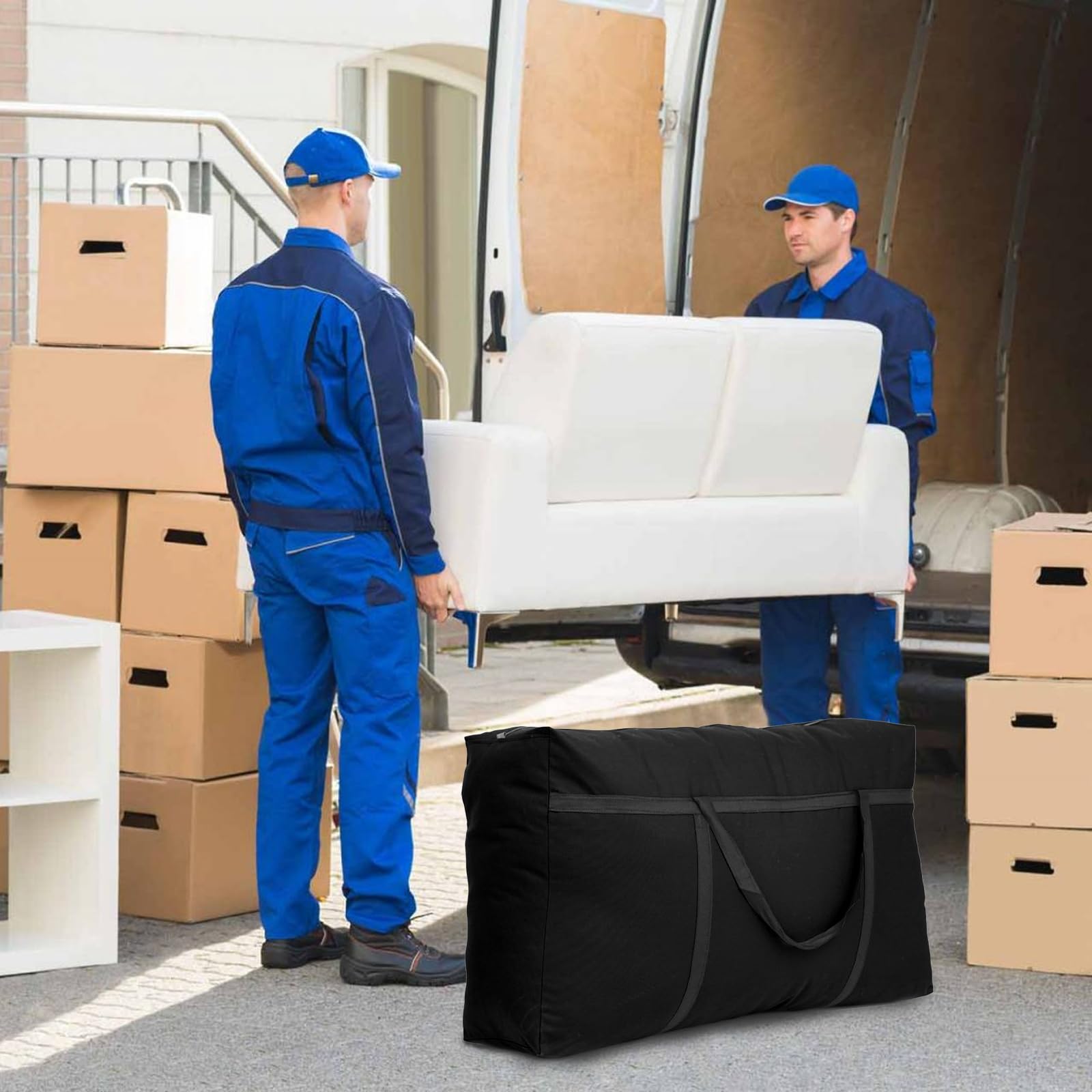 WANLIAN 2 Borse Grandi Da 180L In Tessuto Oxford Impermeabile – 100x60x30 Cm, Per Trapunte, Viaggi E Traslochi (Nero)