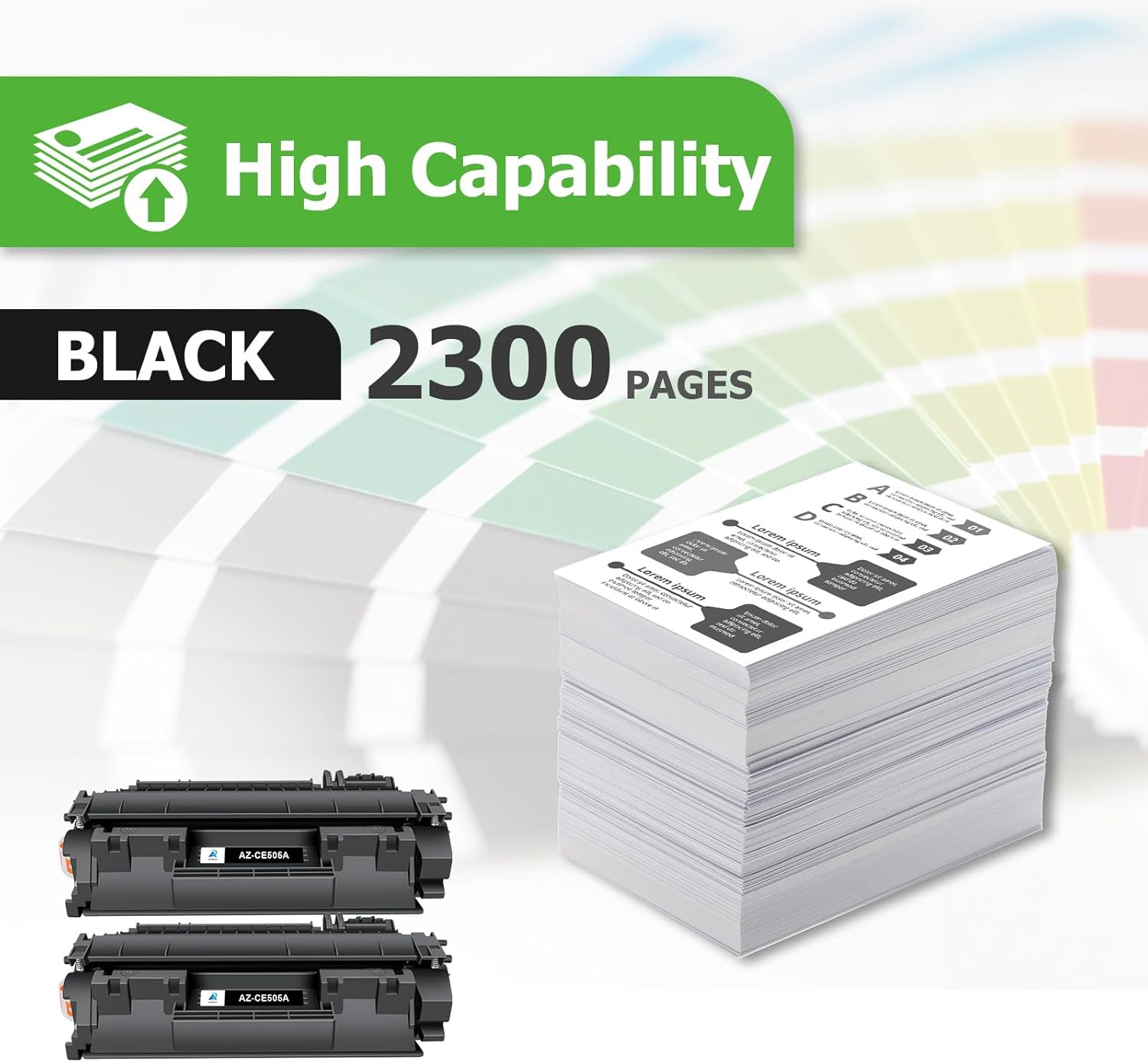 Aztech 05A CE505A Toner Cartridge Black Compatible for HP LaserJet CE505A 05A for HP LaserJet P2035 Toner Cartridge P2035N P2055DN 2055DN 2035N P2030 P2050 P2055D P2055X 2055D 2055X Printer 2 Pack