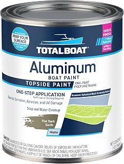 TotalBoat Aluminum Boat Paint for Canoes, Bass Boats, Dinghies, Duck Boats, Jon Boats and Pontoons (Flat Dark Earth, Quart), 1 Quarts (Pack of 1)