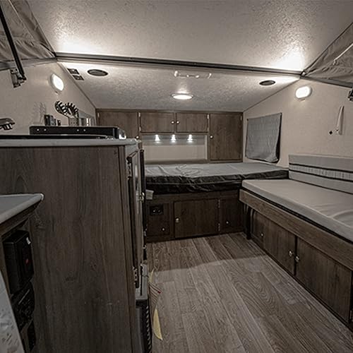 Miniatura 7 de Facon Luz LED brillante de 12 V para montaje en superficie de luz para tortijas, 3400 K, luz de techo interior de 12 voltios con interruptor de