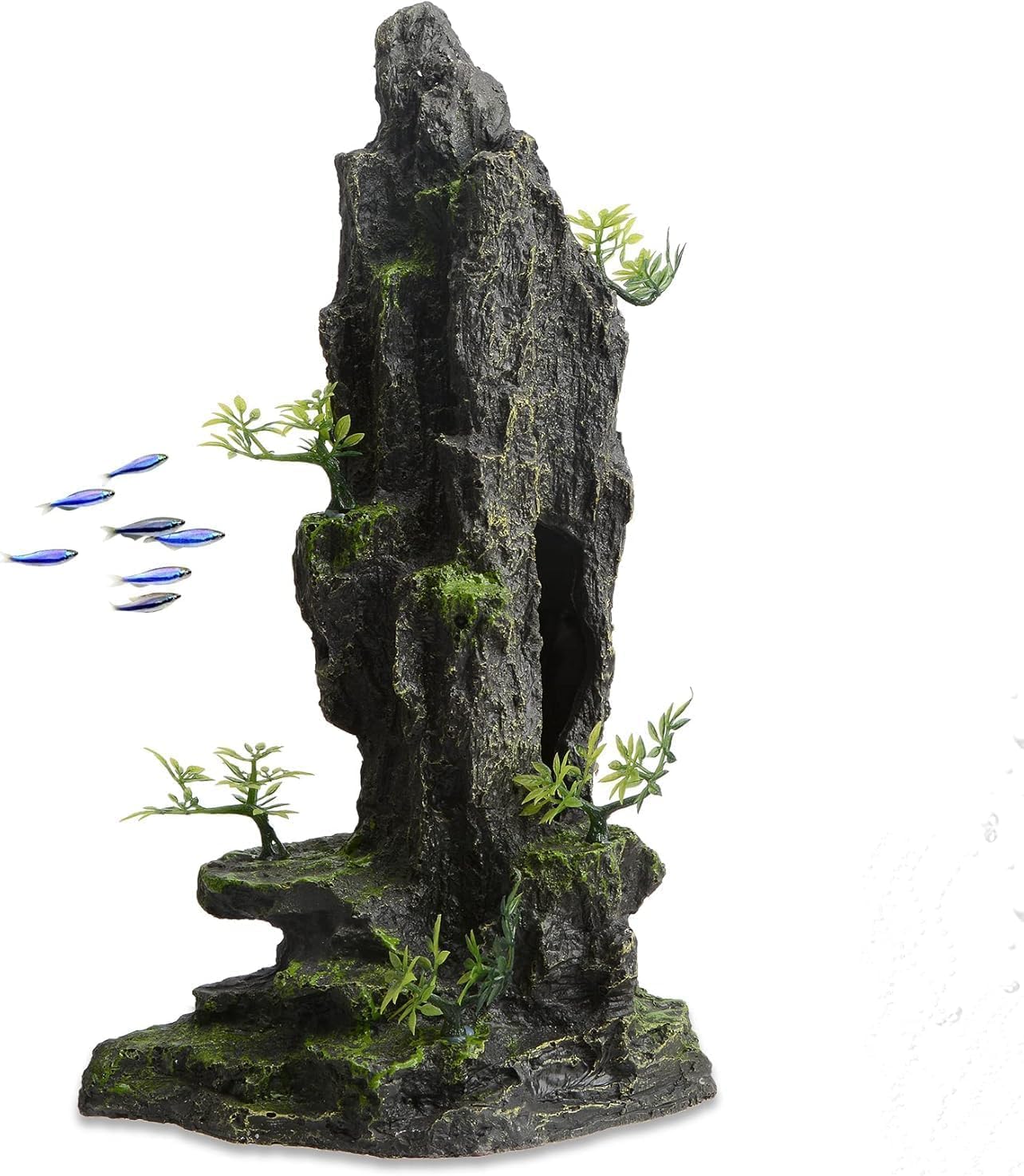 Decorazione per acquario in resina extra con grotta e casa sull'albero, decorazione tematica per acquario di grandi dimensioni, decorazione per acquario