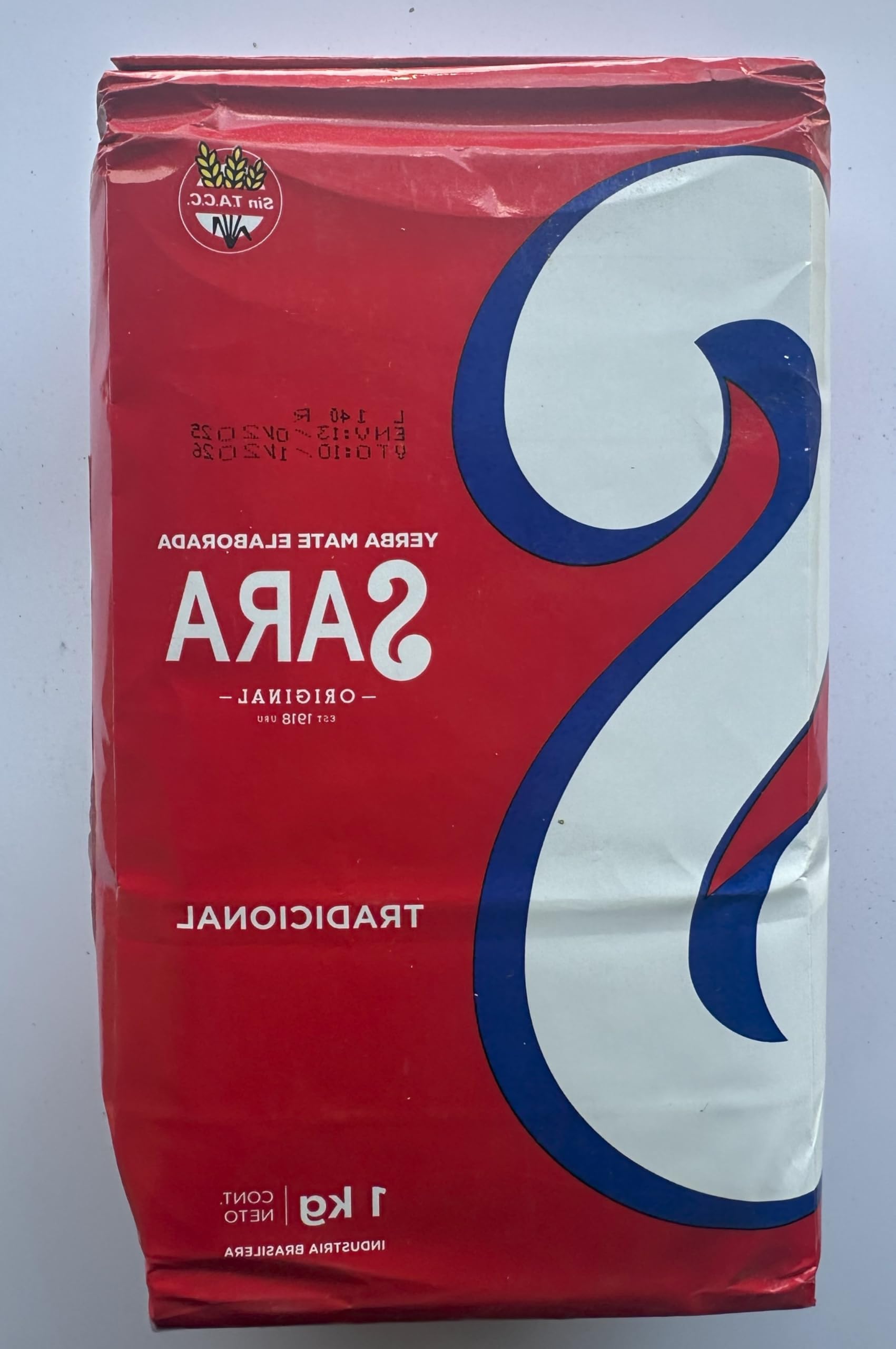SaraYerba Mate Elaborada Tradicional 1 Kg. PACK OF 1 | Yerba Mate Tea with Stems 2.2 Lb.