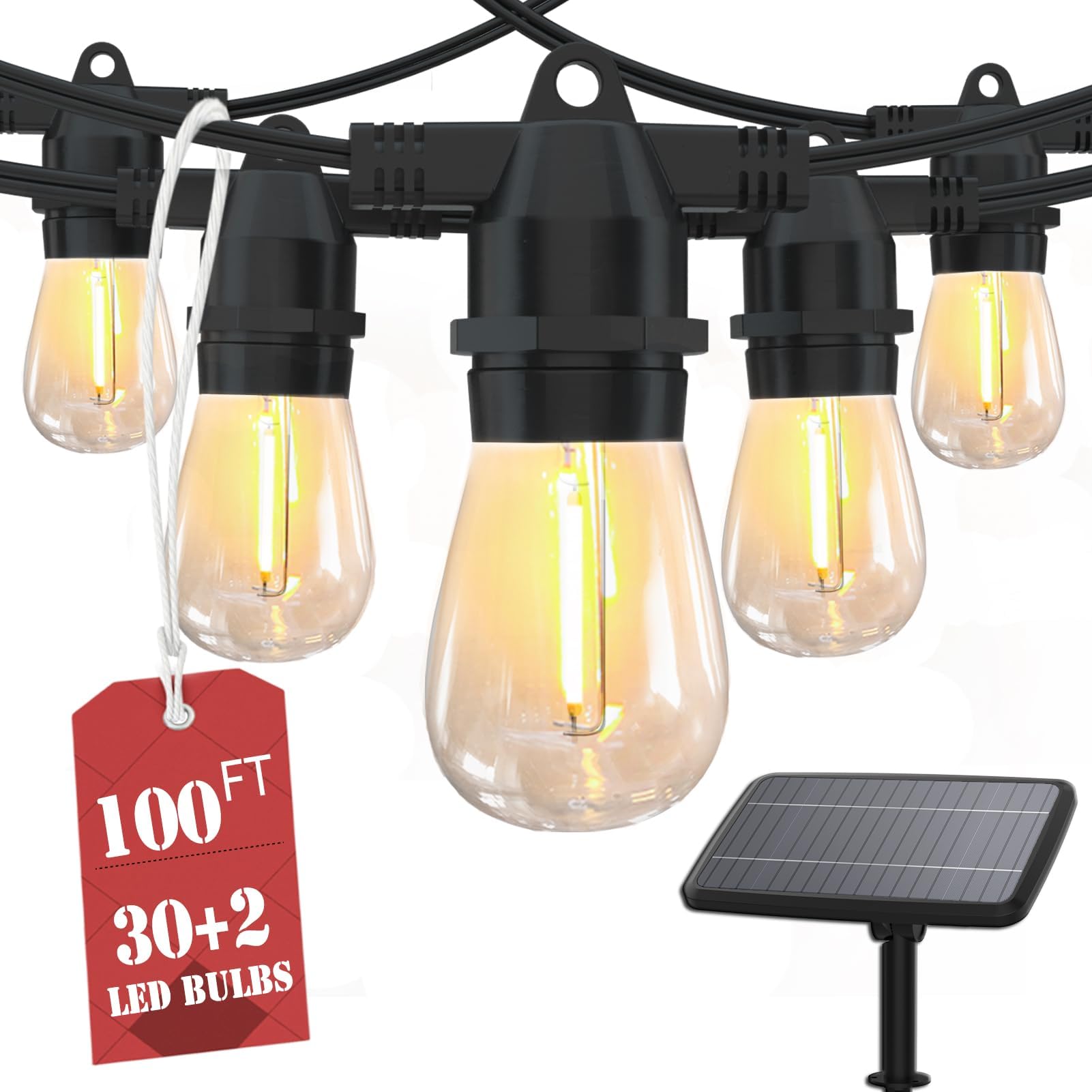 Brightown Outdoor String Lights 30FT LED G40 Globe Patio Energy