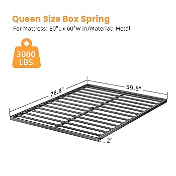 Amazon.com: VIPSHOW 2 Inch Queen Metal Box Spring with Round
