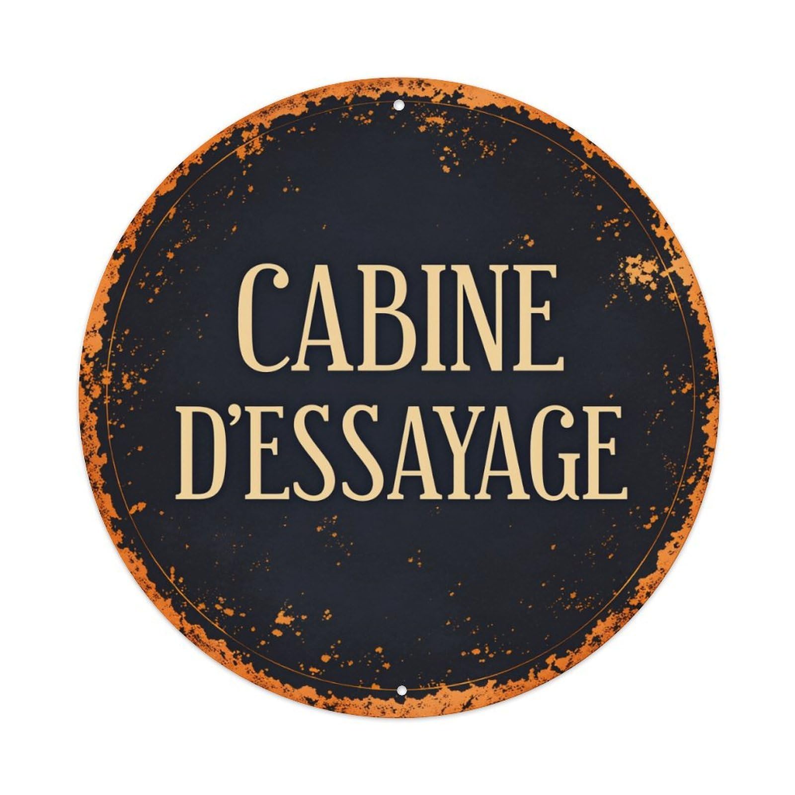 Circular Dark Background Gold Text Orange Border Metal Tin Sign Vintage Garden Bedroom Cafe Bar Man Cave Home Wall Decor Metal Poster 8x8 inches