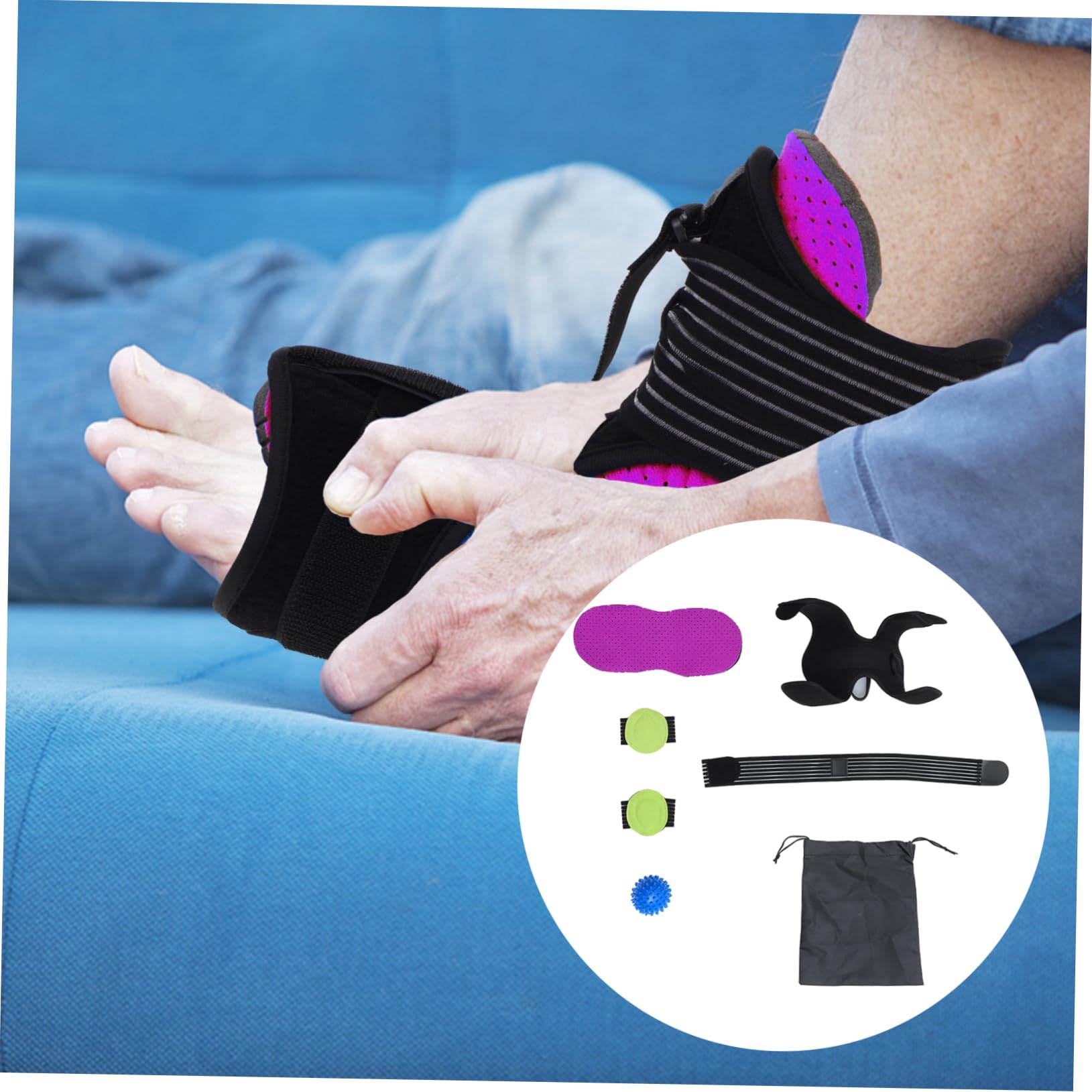HOMOCONO Foot Drop Correction Plantar Night Splint Foot Brace Ankle Support Comfortable Random Color