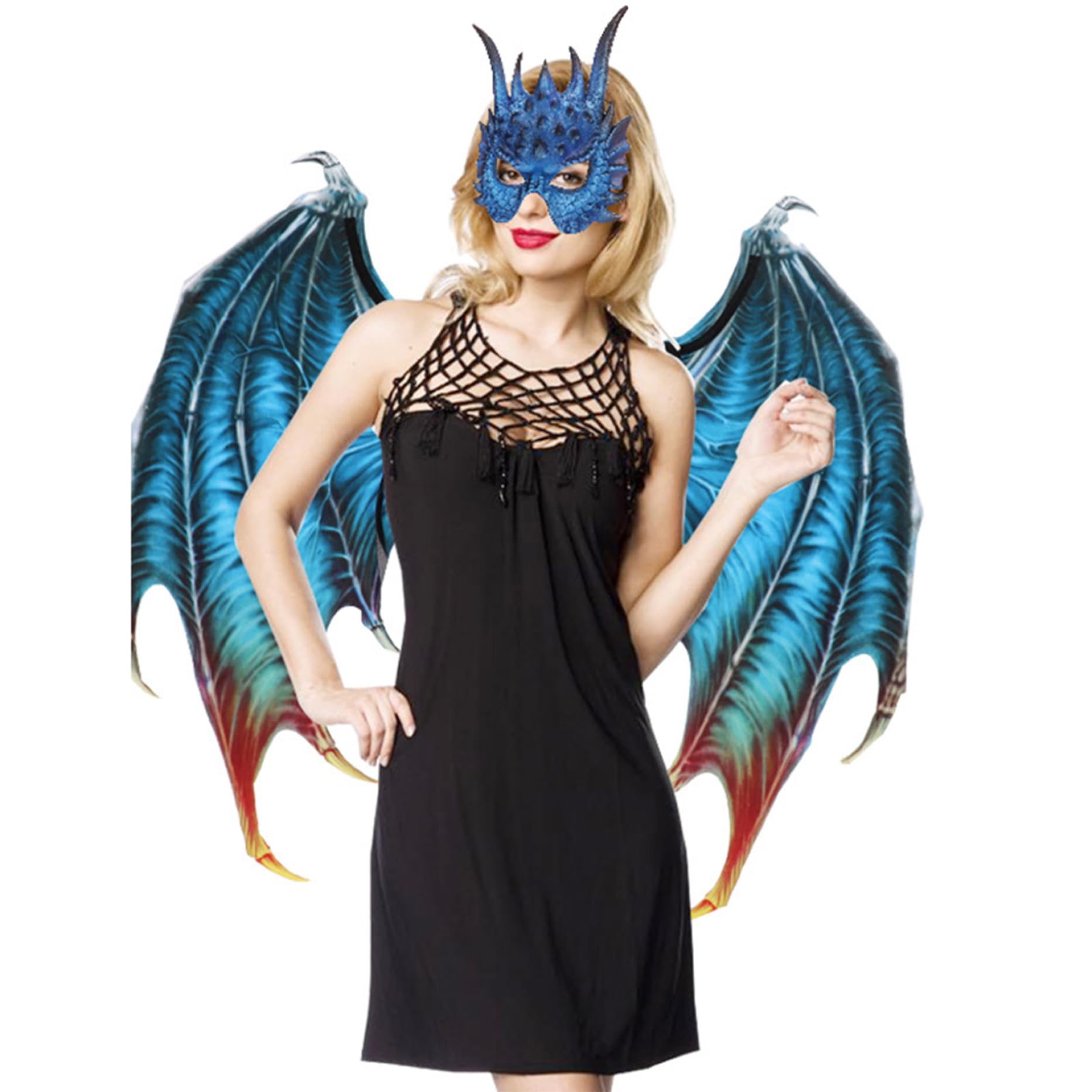 Dragon Costume Adult Set, PU &, One Size, Green, Fantasy Halloween Outfit