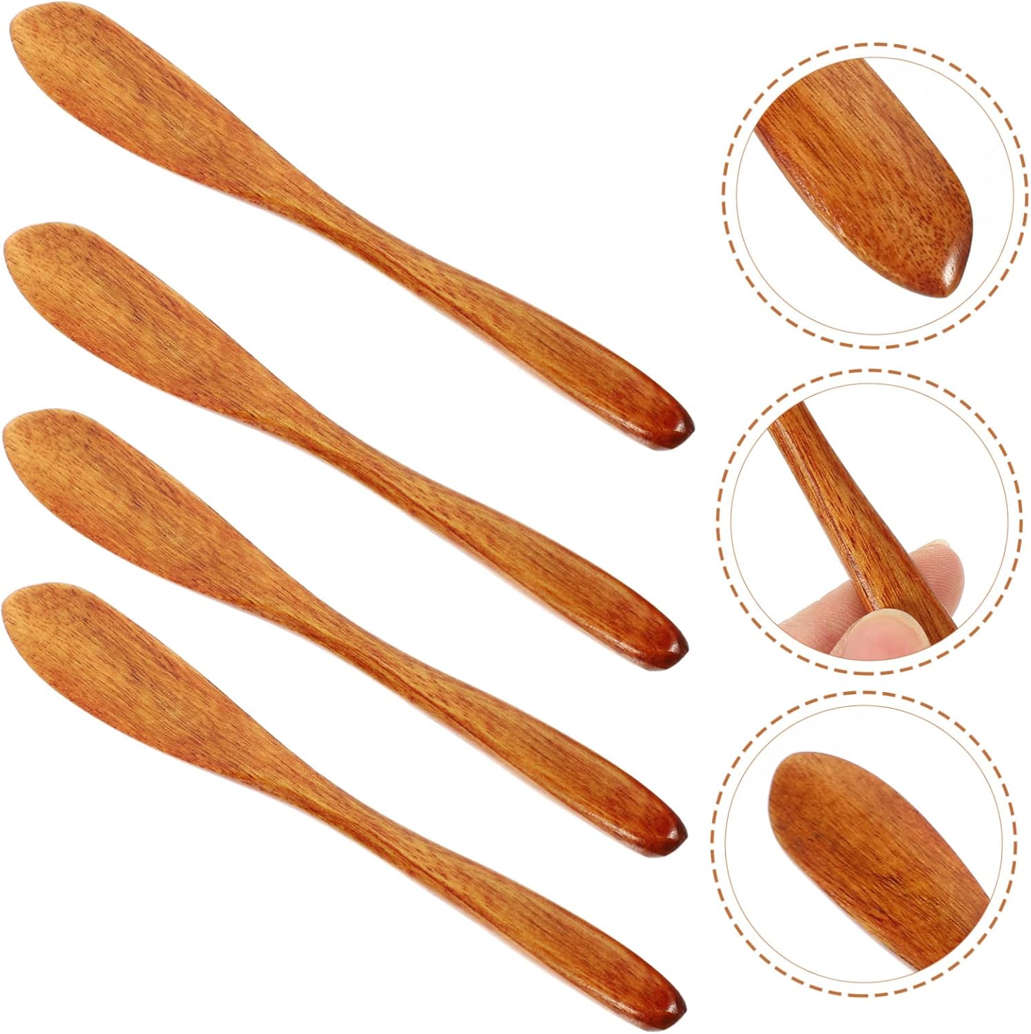 BESTonZON 4pcs Phoebe Jam Wooden Butter Kitchen Utensils Jam Butter Wood Cheese Spreader Wooden Spreader Breakfast Make s Cake Child Paper Cup