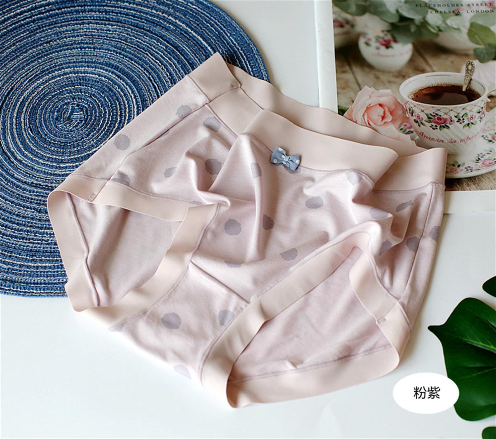 Culotte Hipster Donna 45-60 kg di Peli di Fiocco Motone Modali di Cotone Modali A Pois Ad Alta Elastico.