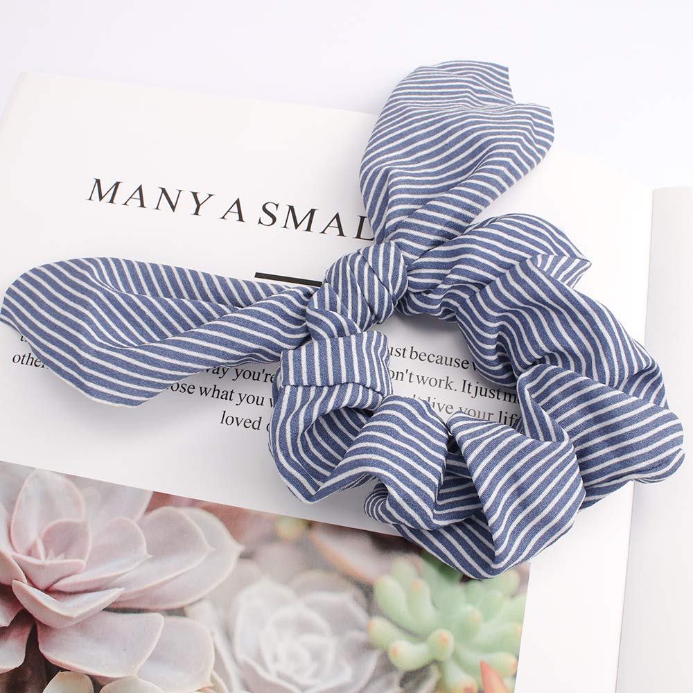 Didder 20 Pack Bow Scrunchies for Hair, Cute Hair Scrunchies Ties Women Hair Ties Chiffon Elastic Scrunchie with Bow Bobbles Ropes Scrunchies Soft Bunny Ear Bow Scrunchie Gift for Women Girls