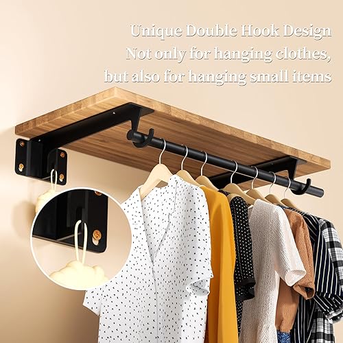 Vista 3 de Closet Rod Support Bracket 12 inch WYGWP Heavy Duty Closet Shelf Brackets Supports 200lbs,Sturdy Closet Shelves Wall Mounted for DIY Home and Closet