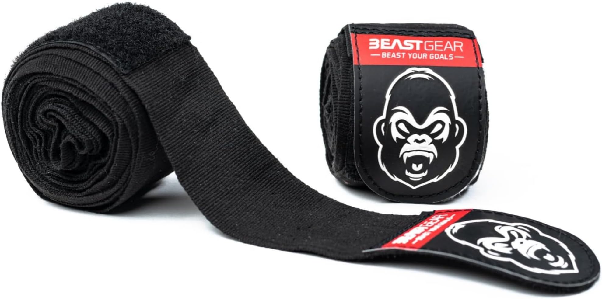 Beast Gear Boxing Hand Wraps 4.5m / 180" – Elasticated Cotton Blend Bandages for MMA, Kickboxing & Muay Thai – Breathable Inner Gloves with Thumb Loop for Secure Wrist Support & Knuckle Guard