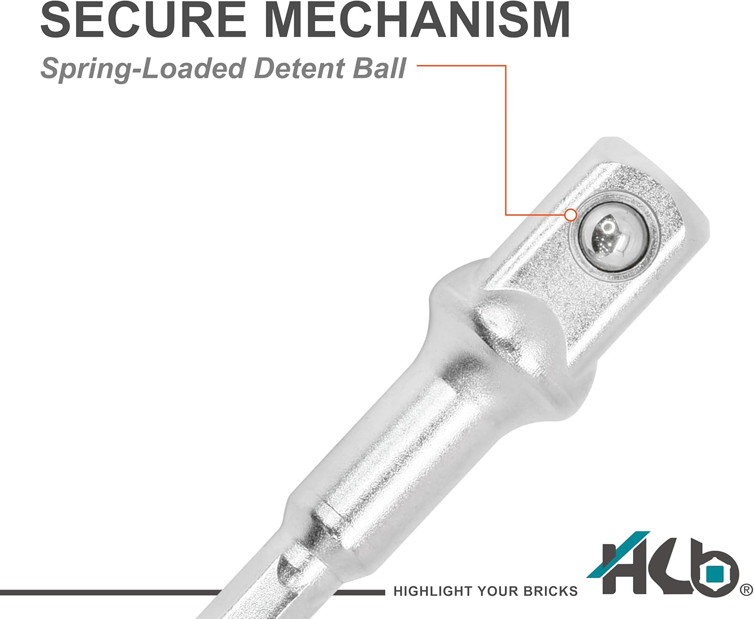 HB 3-Piece Socket Adapter Set AAM001-U | 1/4" Hex Shank Impact Driver Drill Adapters | 1/4", 3/8", 1/2" Drive | Chrome Vanadium Steel with Spring-Loaded Detent Ball | Professional Tools Made in Taiwan