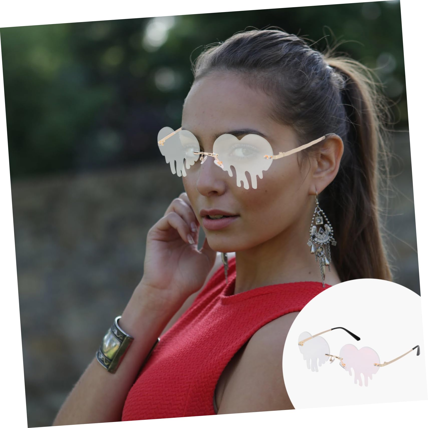 GALPADA gafas de de amor gafas de sol para anteojos gafas de sol de de moda heart shaped sunglasses heart sunglasses gafas de fiesta gafas sin montura rosa