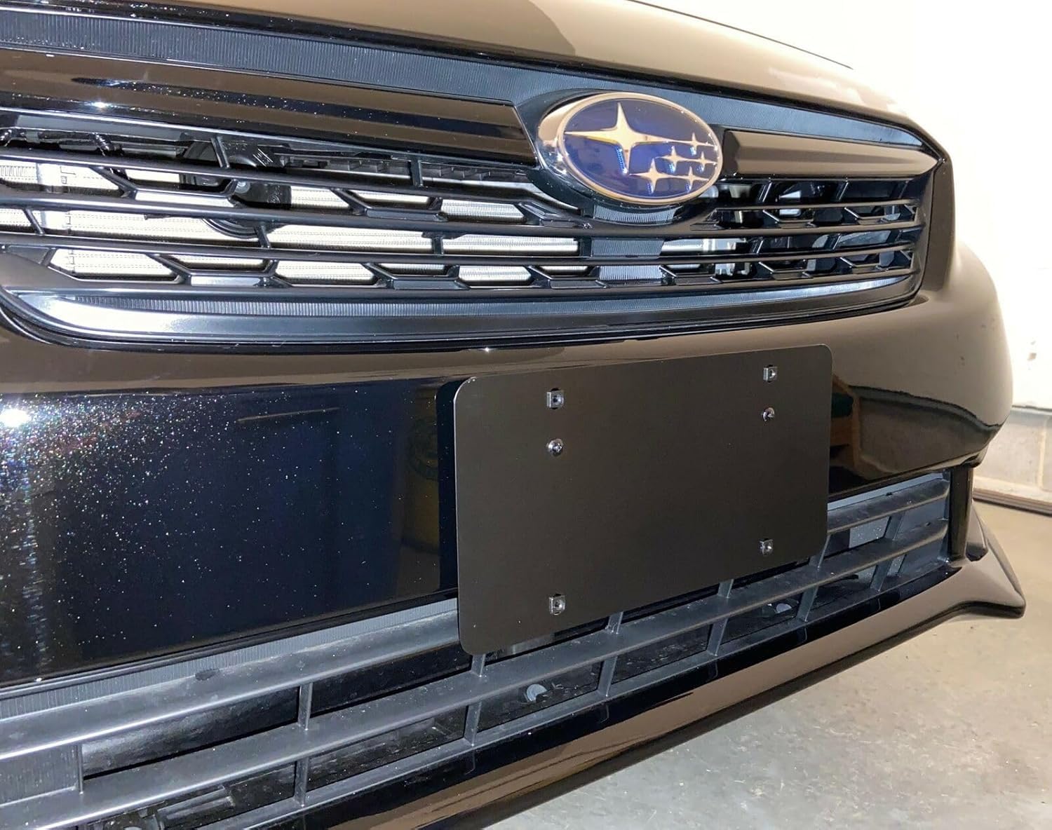 Front Metal License Plate Mounting Bracket for Subaru Crosstrek 2013–2025 – Set with 2 Long Screws + 4 Short Screws Tag Holder Adapter Kit, License