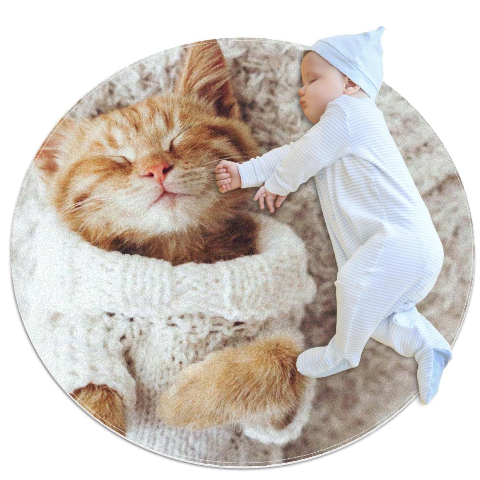 Alfombra infantil de gato para crear un rincón de lectura y juegos seguro en el dormitorio