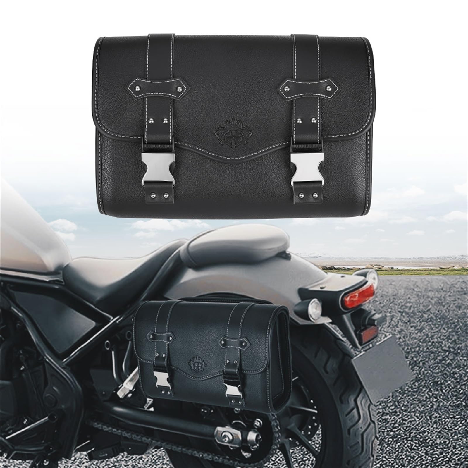 Sacoche latérale moto rétro pour Yamaha SR400 et MT-07 voyage sissy bar