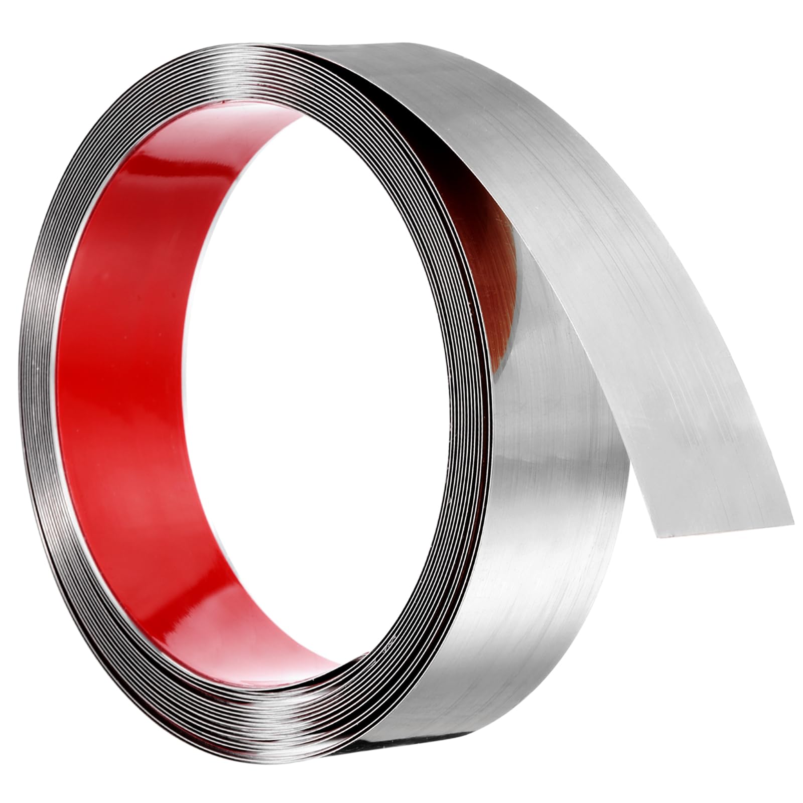 uxcell Wall Trim, 19.7 ft x 1.57 in Stainless Steel Peel and Stick Self Adhesive Metalized Brushed Finish Strip Border Edge Frame for Home DIY