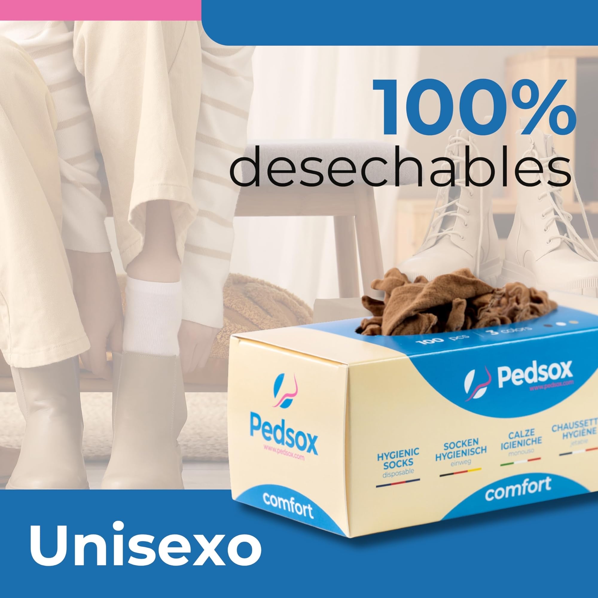 Calcetines higiénicos Refill - Calcetines desechables con dispensador - Cantidad 500 unidades