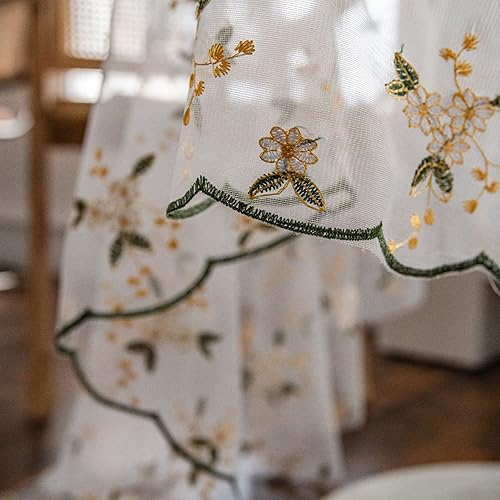 Miniatura 5 de Hsvanyr Mantel cuadrado floral bordado de encaje claro, toalla suave lavable para decoración rústica de recepción, boda, primavera, verano, fiesta