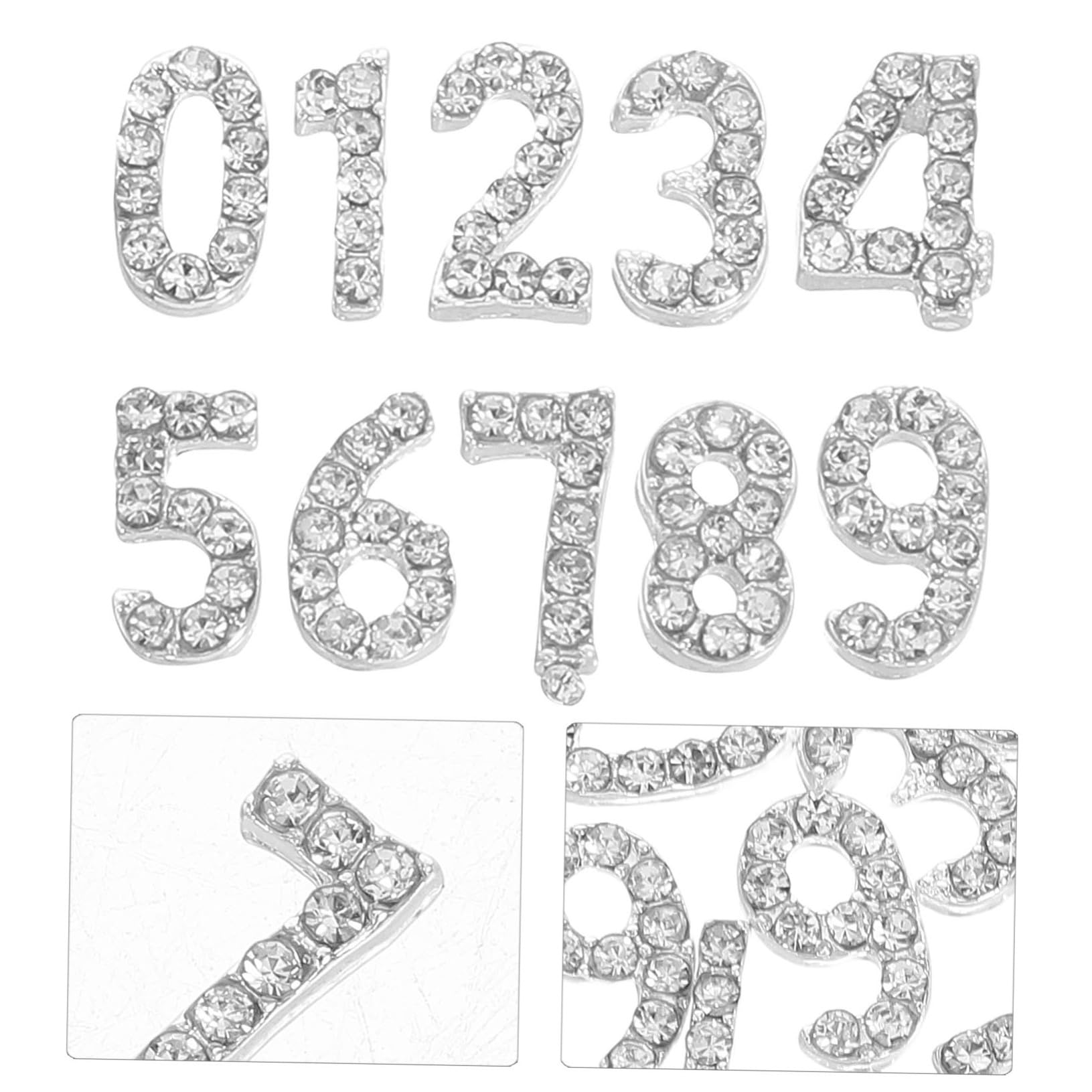 100 Pezzi Gioielli per unghie con Numeri in Cristalli Decorazioni Flatback per Manicure Gioielli Unici in Ferro Brillante per Nail Art Elegante e Resistente