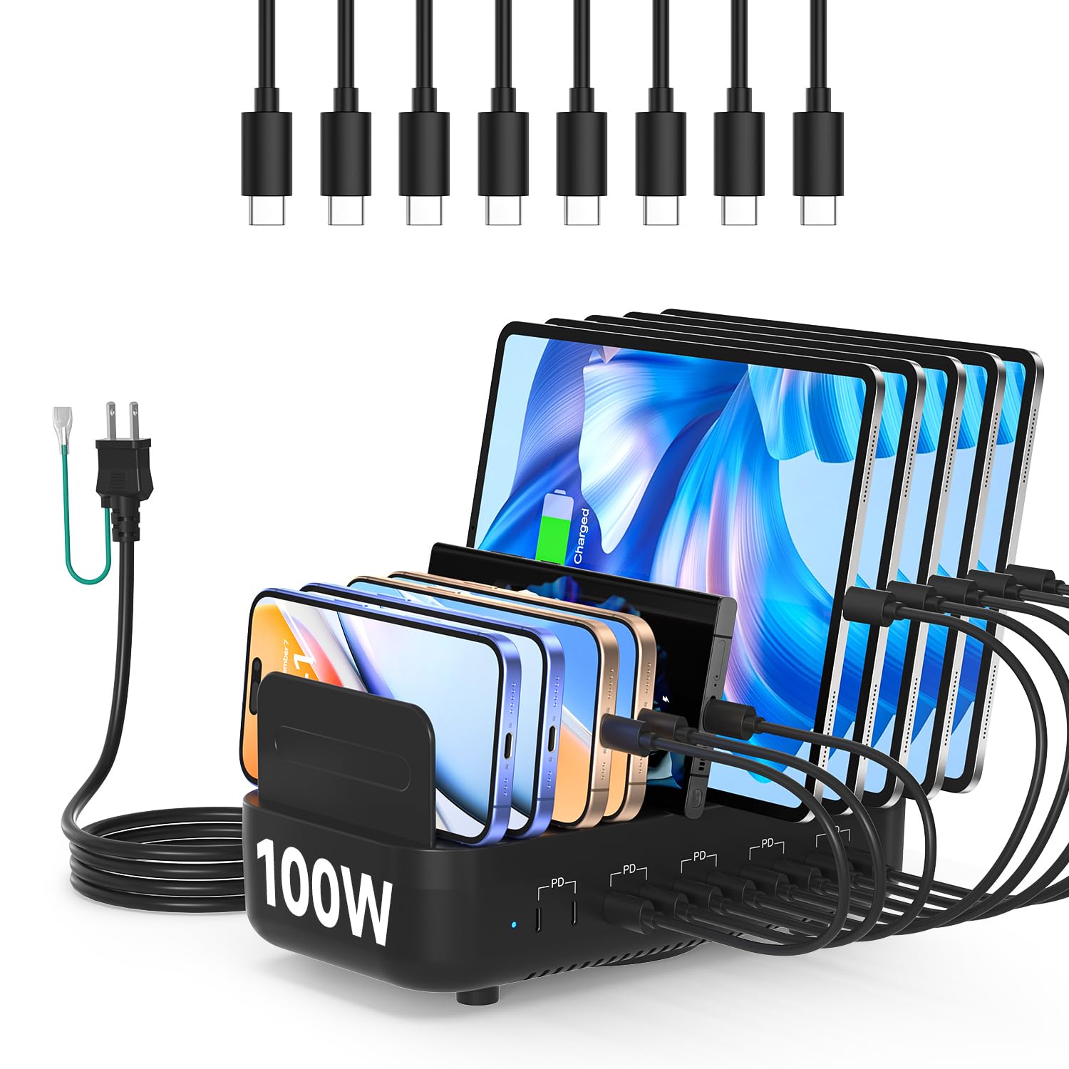 Amazon | 首佩充電ステーション、100W USB充電ステーション 10ポート