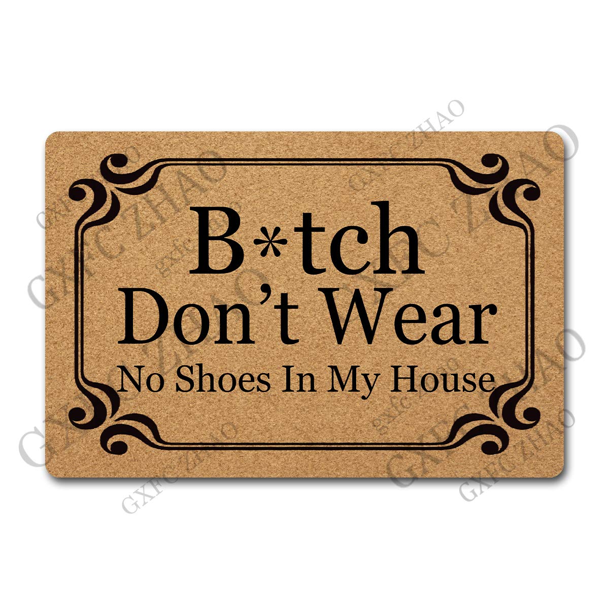 Funny Welcome Door Mats Decorative Area Rugs for Entrance Way Indoor Doormat Personalized Novelty Gift Mat(23.7 X 15.9 in) (Bitch Don't Wear No Shoes in My House)