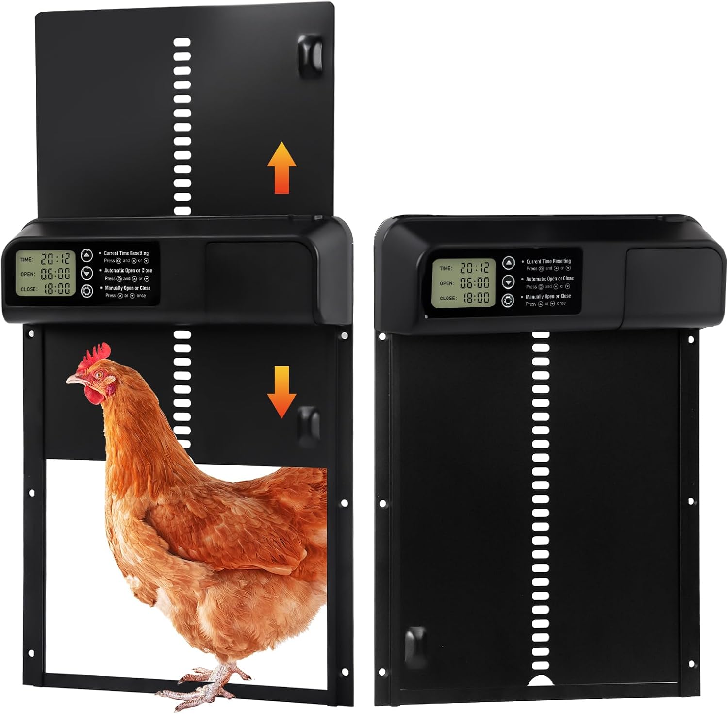 FlowSun Automatic Chicken Coop Door with Timer,Battery Powered Chicken Coop Door