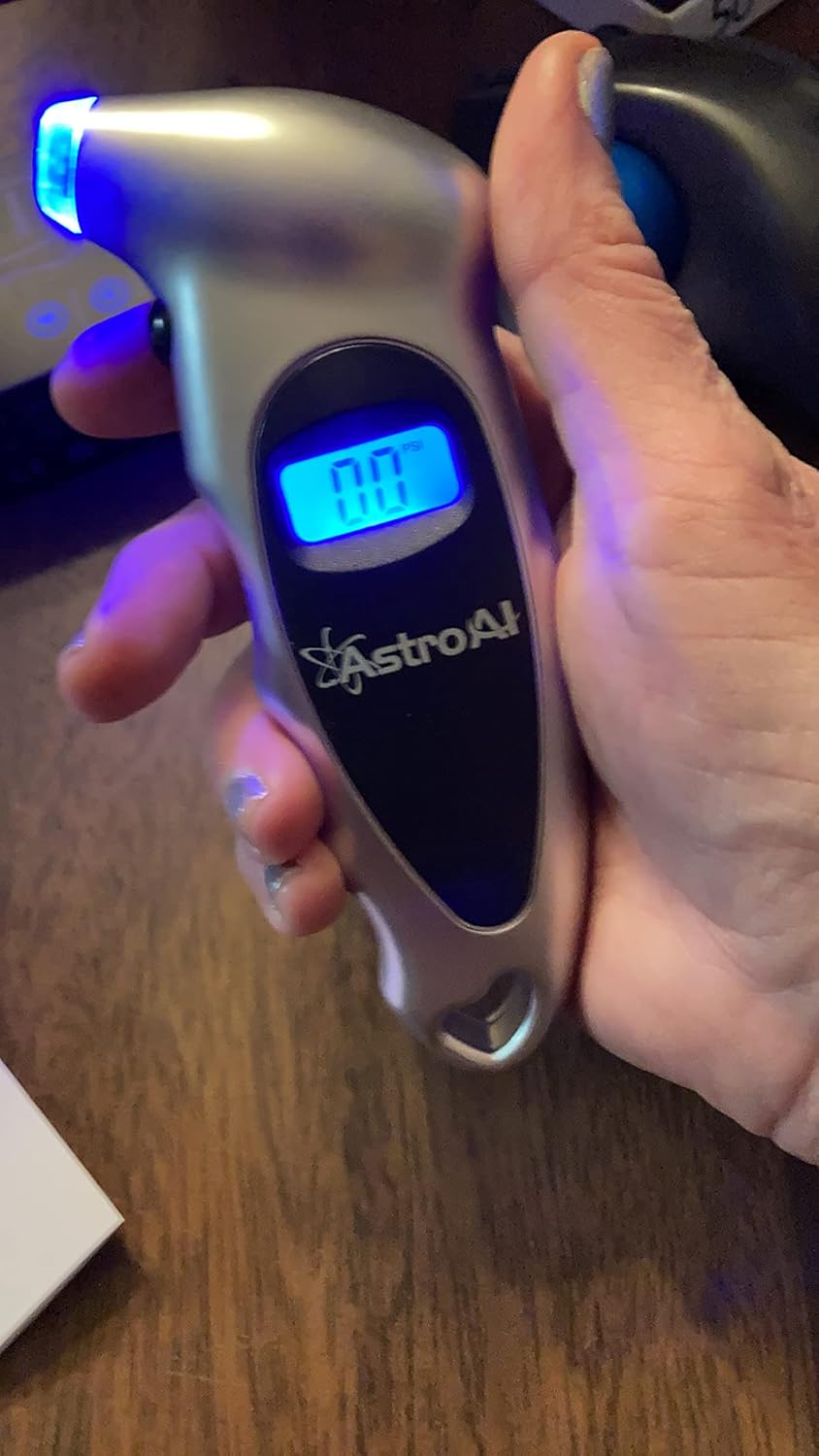 AstroAI 150 PSI Silver Digital Tire Pressure Gauge, Tire Gauge, Air