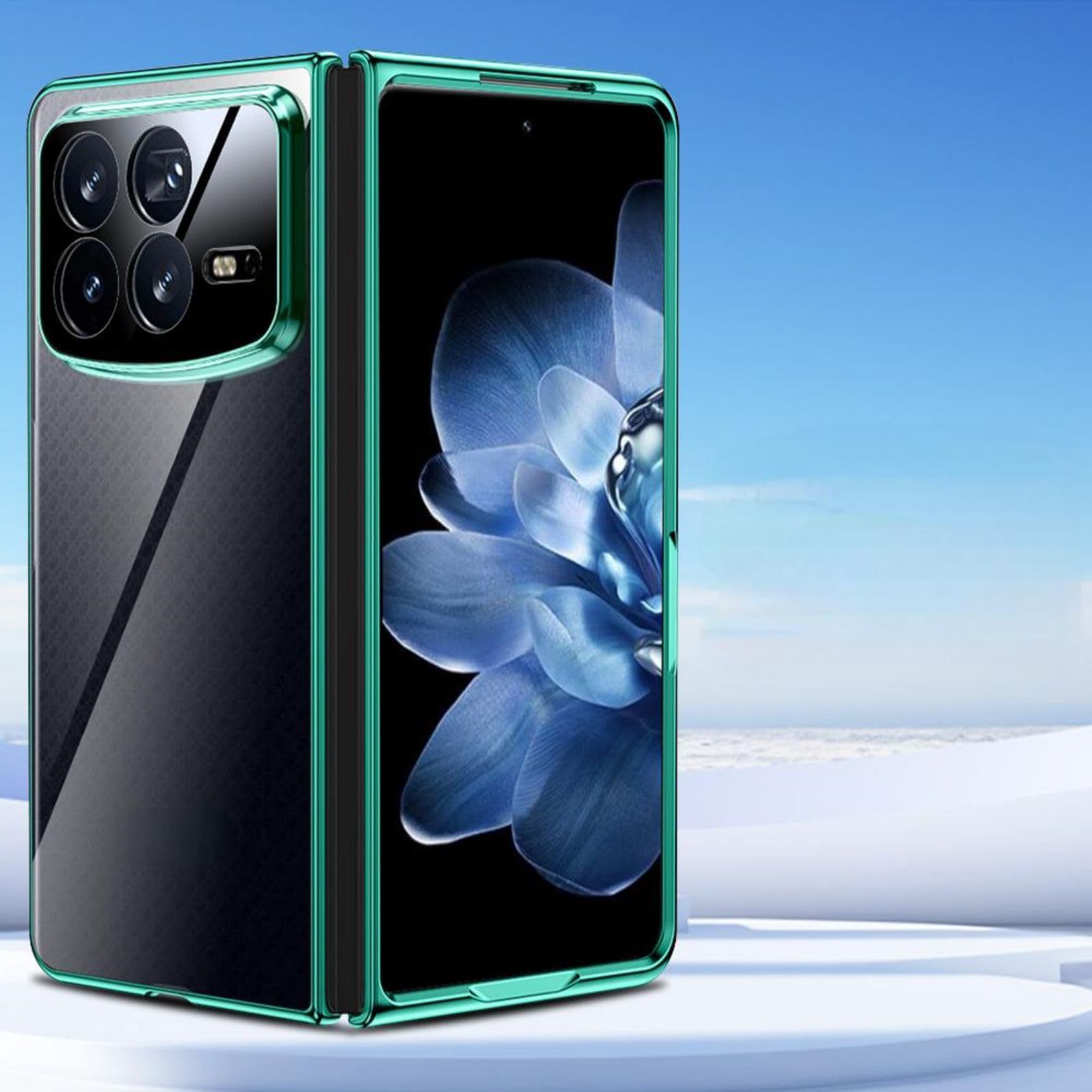 Coque pour Mix Fold4 Transparent Boîtier Plating Frame,Clear Bumper Case étui pour Xiaomi Mix Fold4(2)
