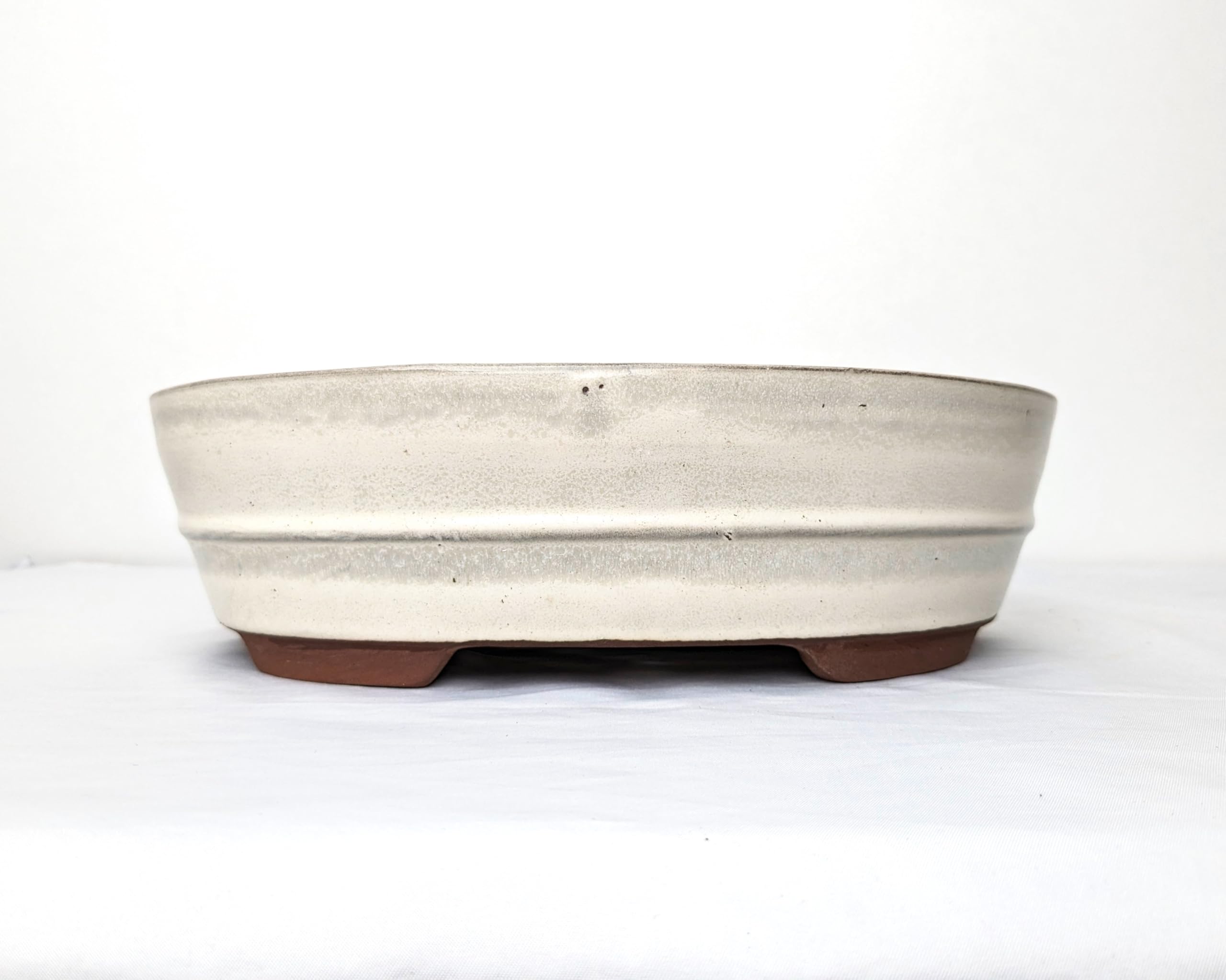 Glazed Ceramic Bonsai Pots without trays (Cream, 26cm) โ image 1