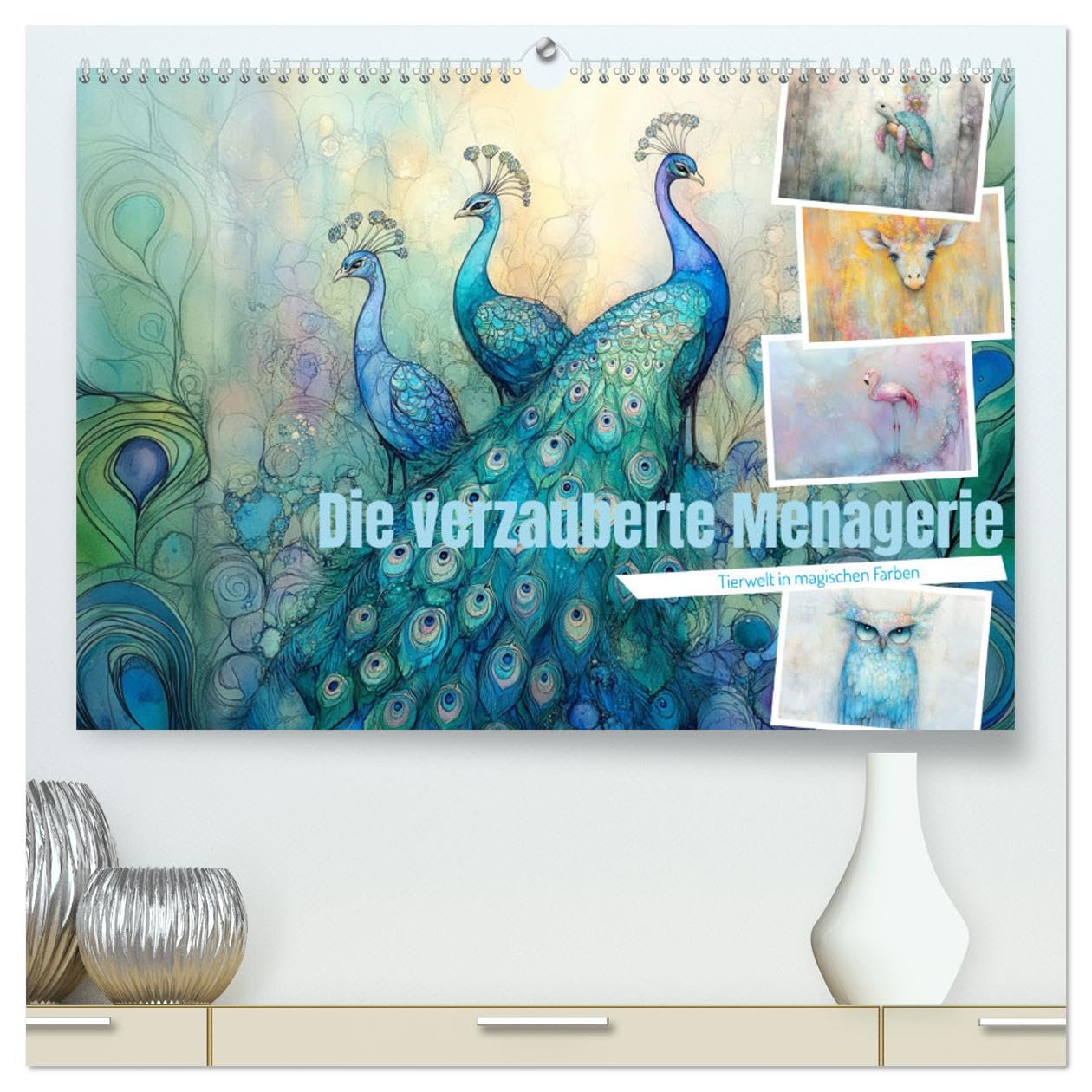 Die verzauberte Menagerie (hochwertiger Premium Wandkalender 2026 DIN A2 quer), Kunstdruck in Hochglanz: Tierwelt in magischen Farben